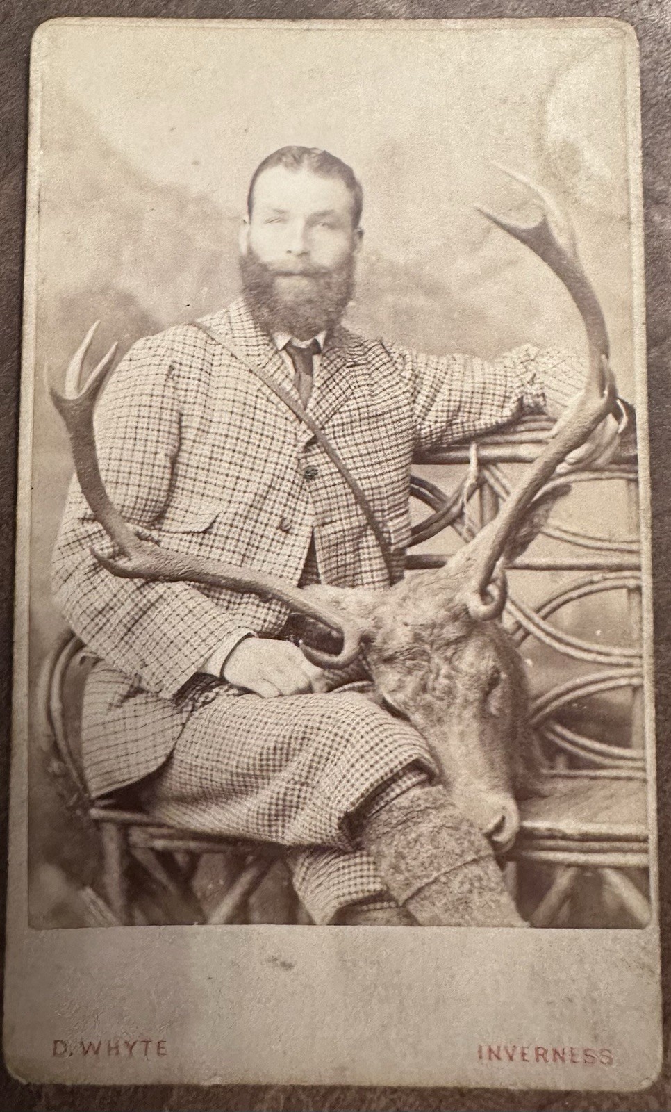 Antique Victorian CDV Photo Scottish Highland Stag Deer Hunting D Whyte Invernes Antique Victorian CDV Photo Scottish Highland Stag Deer Hunting D Whyte Invernes