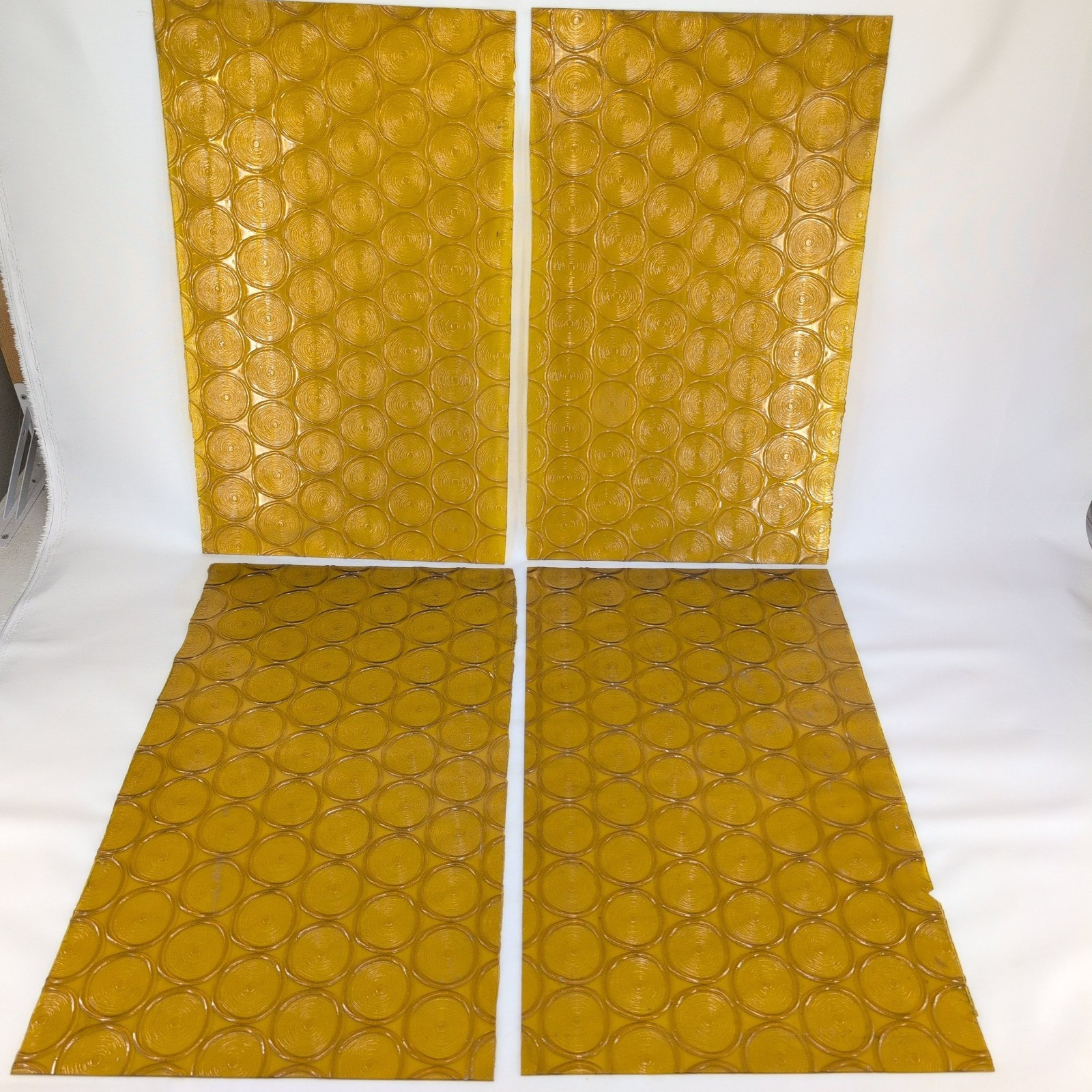 Vintage MCM Acrylic Panel Set of 4 24"x14" - Bottle Glass Bottom Rondels Vintage MCM Acrylic Panel Set of 4 24"x14" - Bottle Glass Bottom Rondels