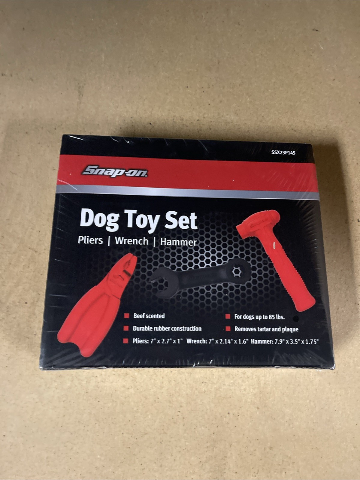 Snap On Tools Promotional Dog Toy Set  NEW Ssx23p145  Plier Wrench Hammer