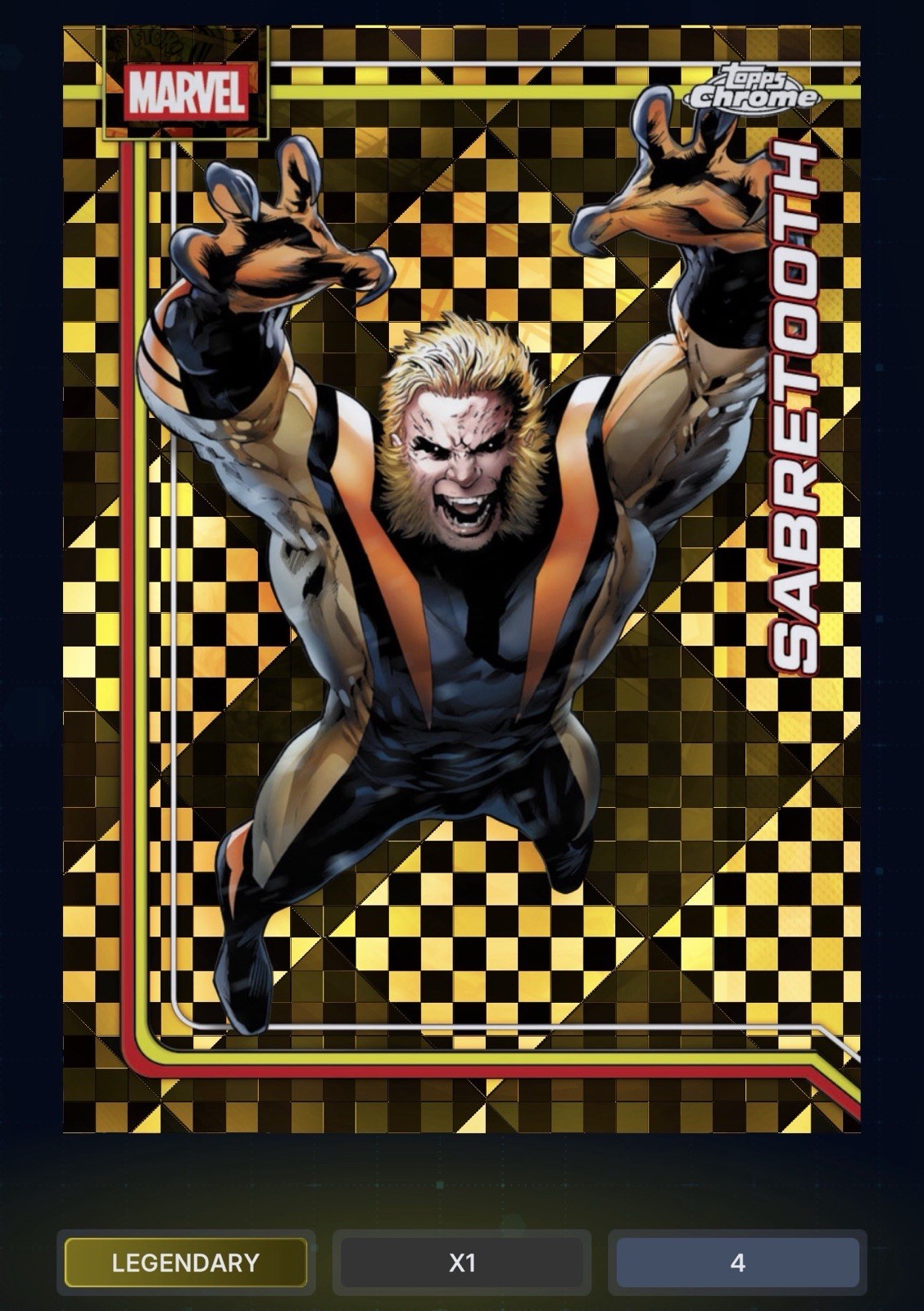DIGITAL Topps Marvel Sabretooth Gold X-Fractor Legendary /50 X-Men 2026 DIGITAL Topps Marvel Sabretooth Gold X-Fractor Legendary /50 X-Men 2026