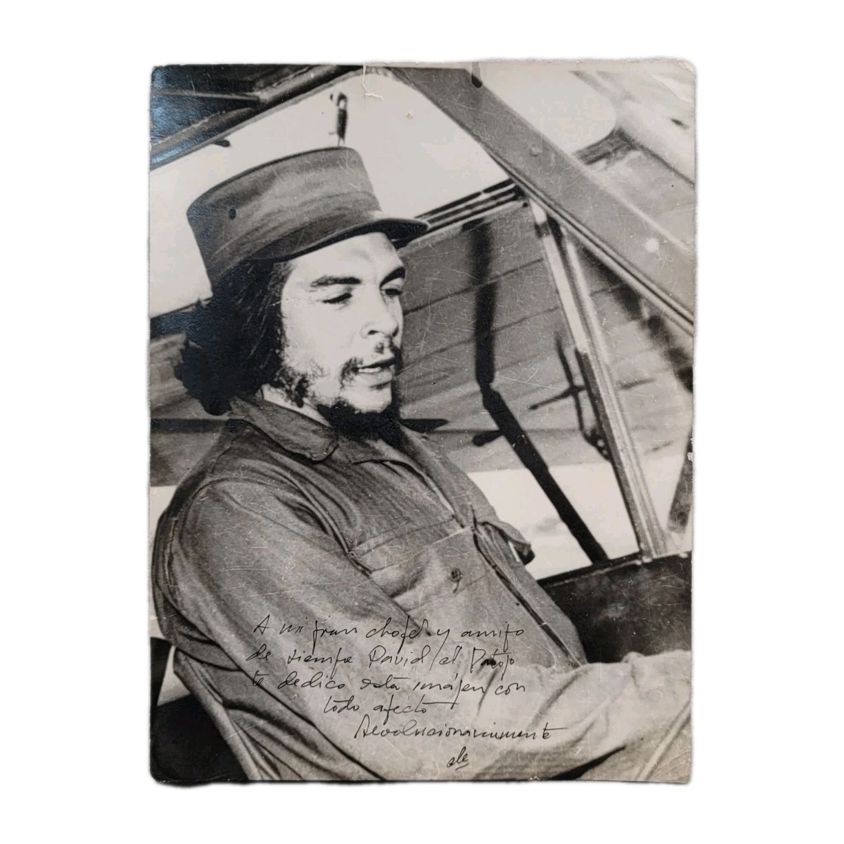 1959 Ernesto Che Guevara Signed Photo Inscribed David Gómez Pilot Flight School 1959 Ernesto Che Guevara Signed Photo Inscribed David Gómez Pilot Flight School