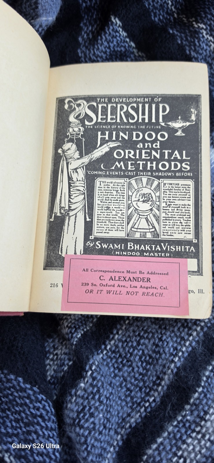 Vintage Astro Book Occult Seership Hindoo Oriental Methods Future Prediction Vintage Astro Book Occult Seership Hindoo Oriental Methods Future Prediction