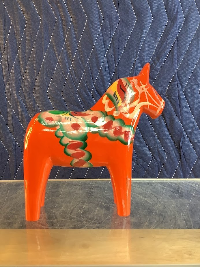Vintage Nils Olsson Wooden Red Dala Horse Hand Painted Swedish Folk Art Vintage Nils Olsson Wooden Red Dala Horse Hand Painted Swedish Folk Art