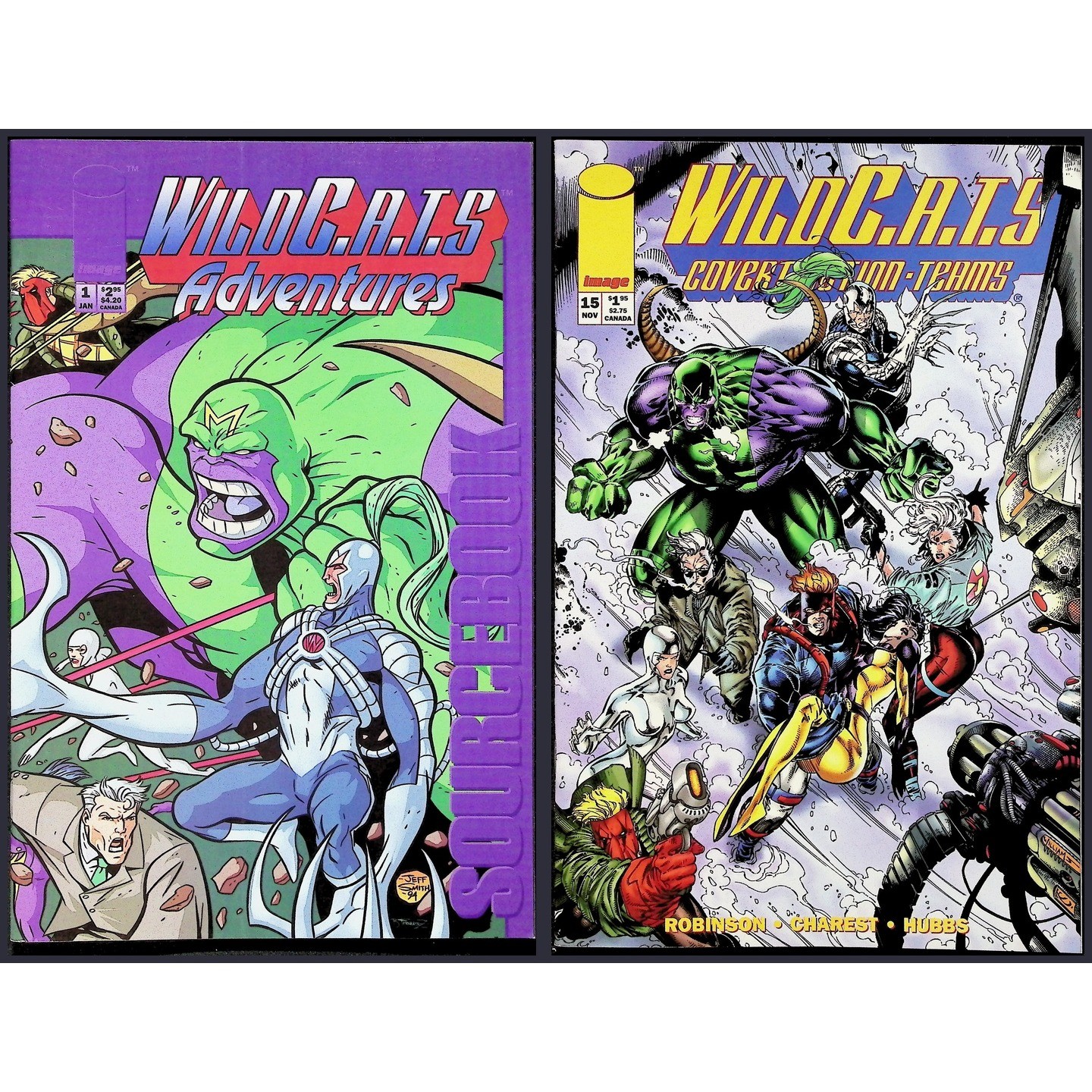 WildC.A.T.s Adventures Sourcebook 2X Comic Lot #1 15 Direct Edition Image WildC.A.T.s Adventures Sourcebook 2X Comic Lot #1 15 Direct Edition Image