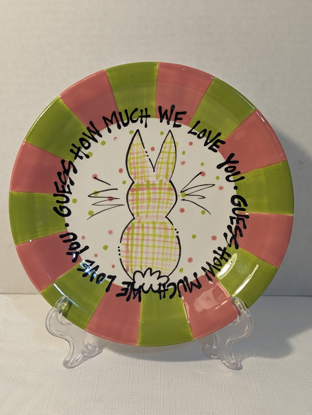 T Cabell's Too. Bunny Rabbit Ceramic Plate. "Guess How Much We Love You. T Cabell's Too. Bunny Rabbit Ceramic Plate. "Guess How Much We Love You.