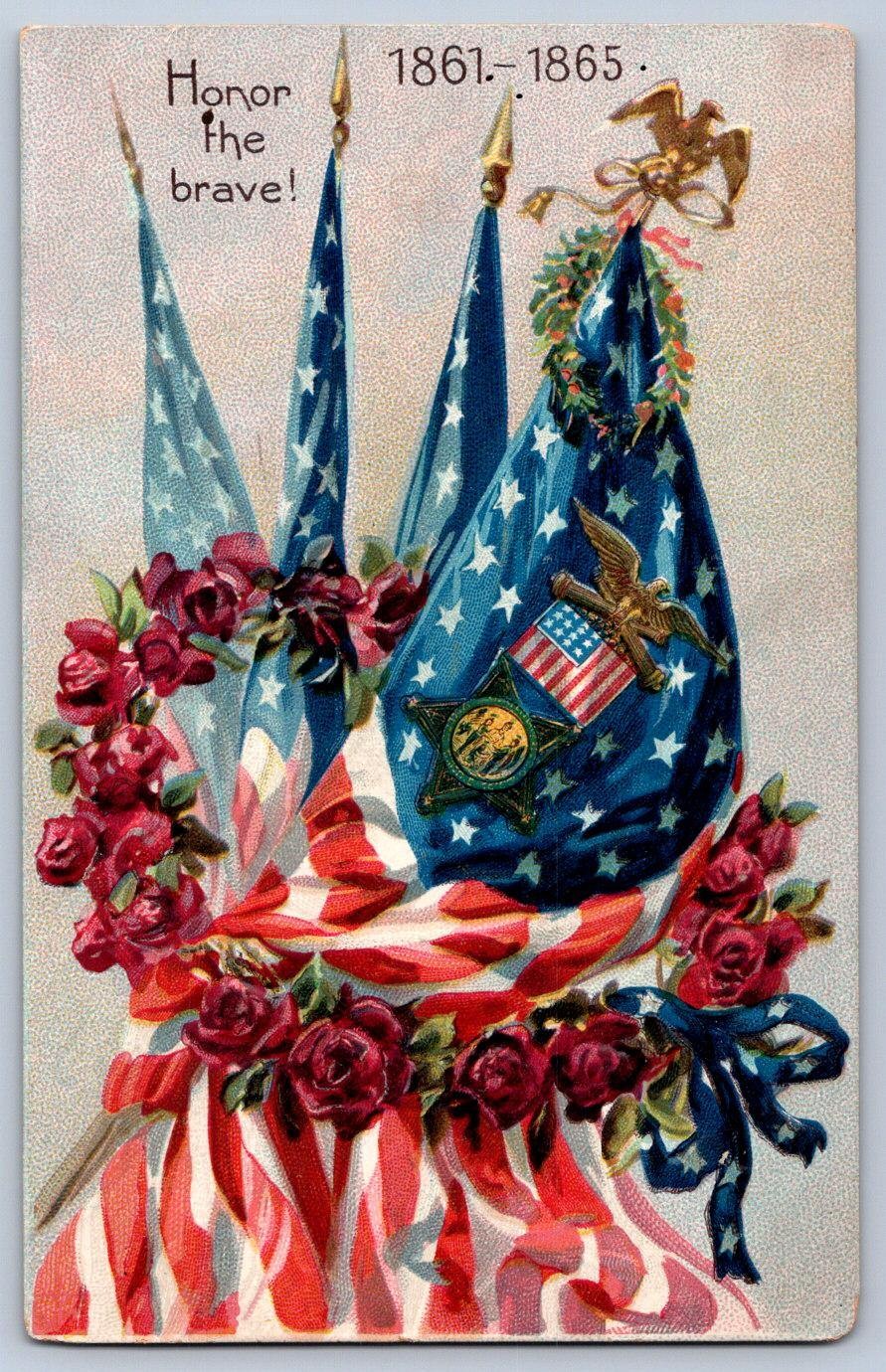 Patriotic Postcard c1910 Honor Brave Civil War Memorial Day Tuck's No 107 Patriotic Postcard c1910 Honor Brave Civil War Memorial Day Tuck's No 107