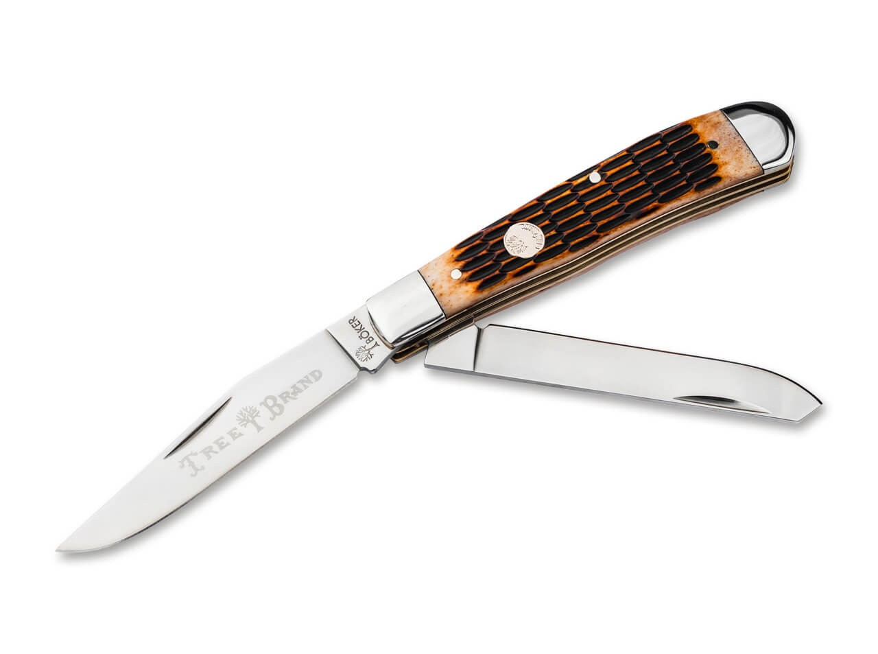 Boker Manufaktur Traditional Series 2.0 Trapper Pocket Knife Amber Bone D2 Blade Boker Manufaktur Traditional Series 2.0 Trapper Pocket Knife Amber Bone D2 Blade