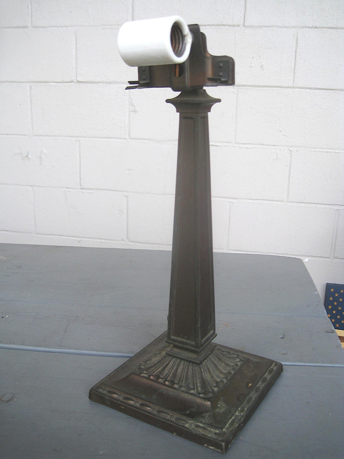 Antique Emeralite No 9 Lamp Base Daylight Banker's Desk Metal Art Deco 1920 Antique Emeralite No 9 Lamp Base Daylight Banker's Desk Metal Art Deco 1920