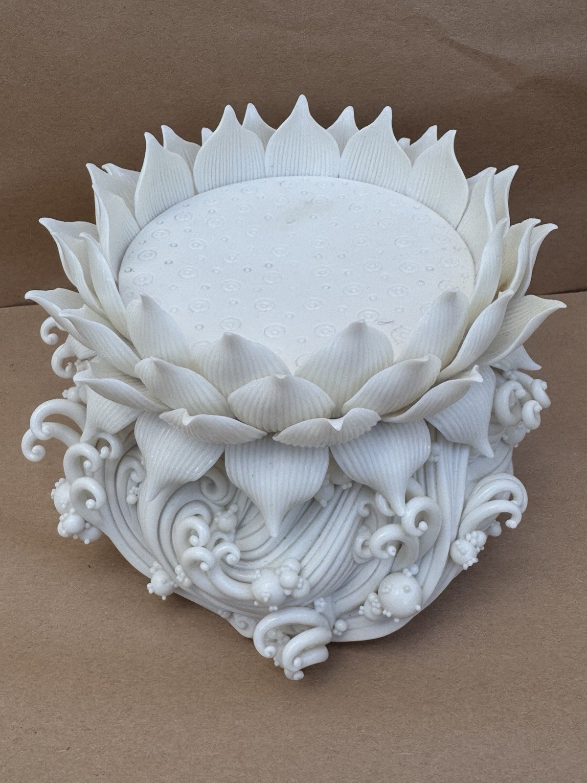 Peter Ting Contrasts Gallery Dehua White Porcelain Lotus Sculpture AS IS DAMAGED Peter Ting Contrasts Gallery Dehua White Porcelain Lotus Sculpture AS IS DAMAGED