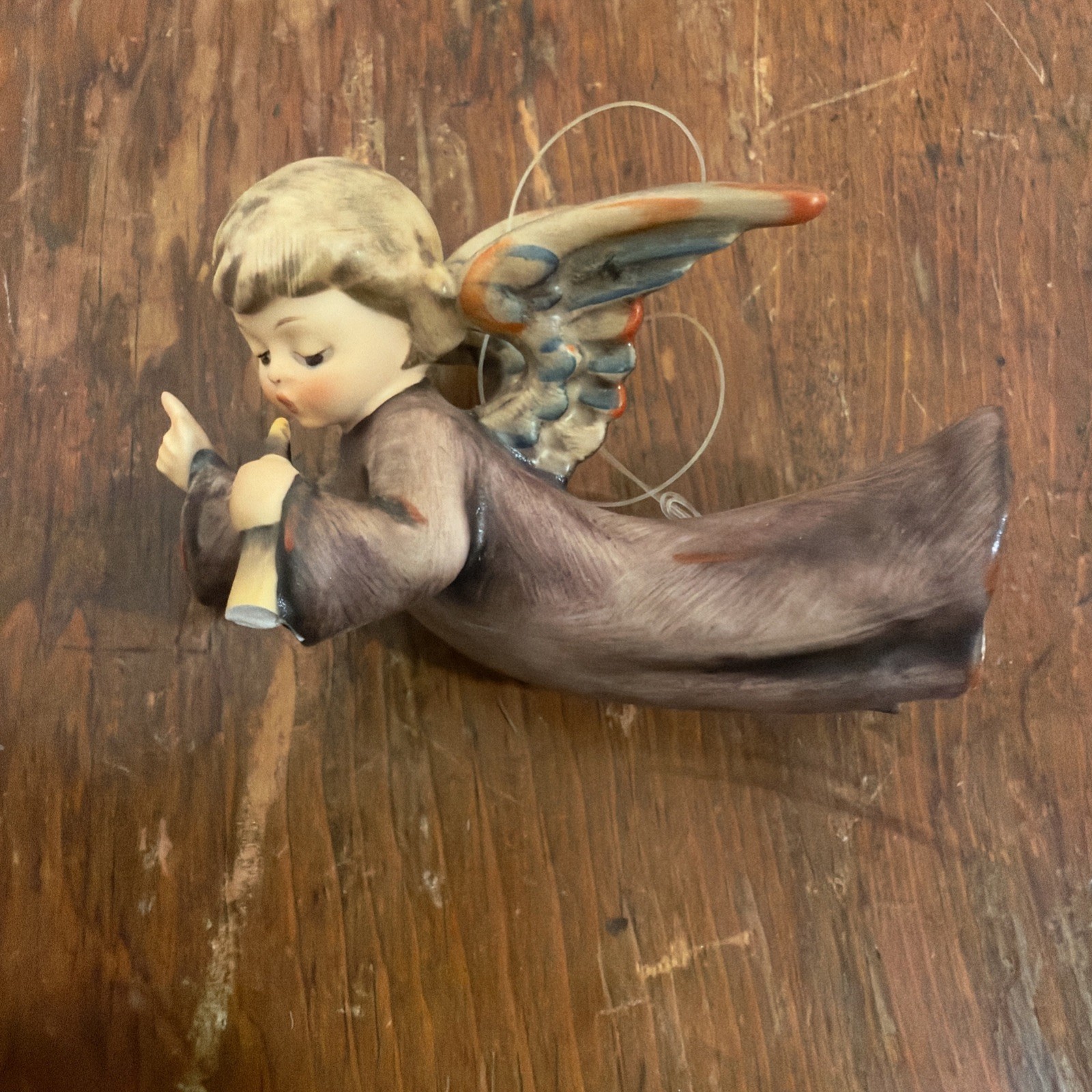 Goebel Hummel 4" "Flying Angel" Nativity Figure #366, TMK-3, 1964, Damaged Goebel Hummel 4" "Flying Angel" Nativity Figure #366, TMK-3, 1964, Damaged