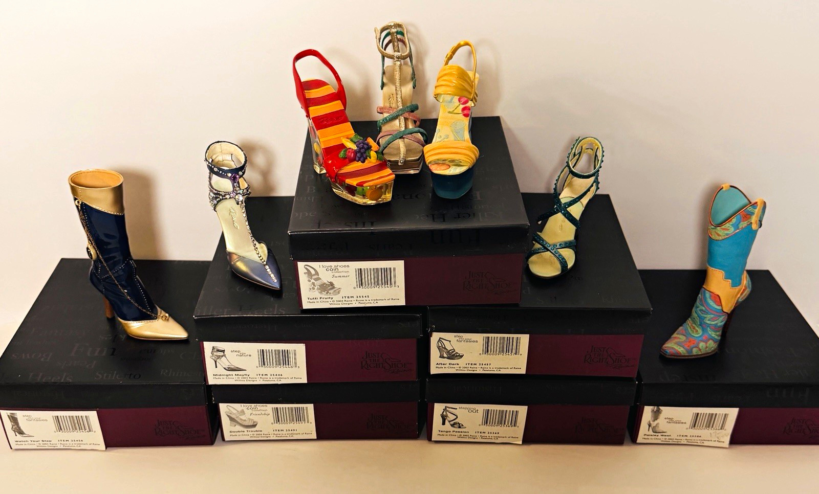 Just the Right Shoe by Raine I Love Shoes Coin Painted Resin Figurine Boxed 2004