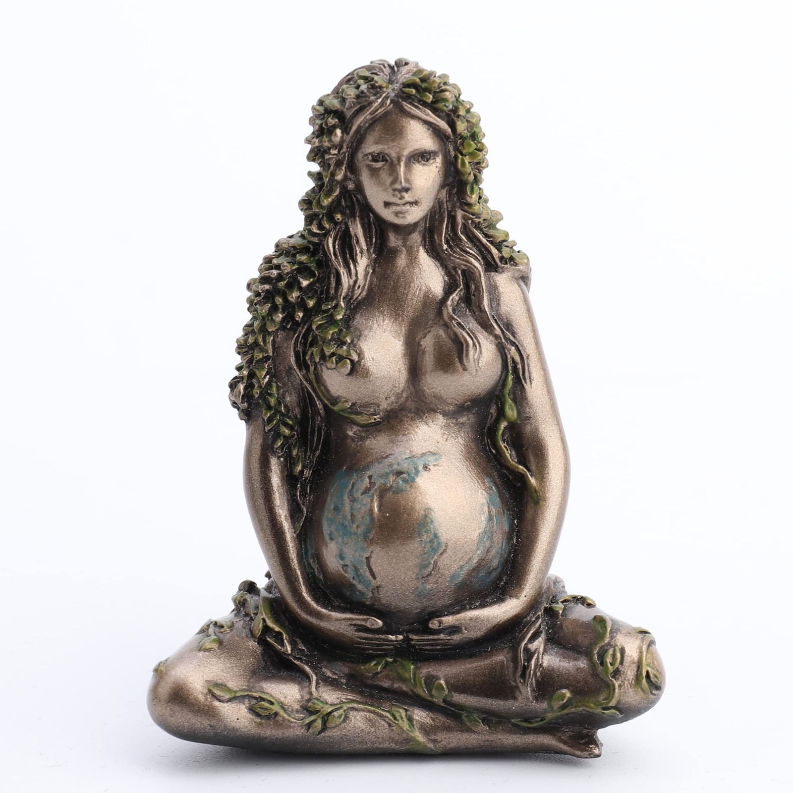 Veronese Design Mother Earth Gaia Sitting Lotucs Pose Painted Bronze Finish Veronese Design Mother Earth Gaia Sitting Lotucs Pose Painted Bronze Finish