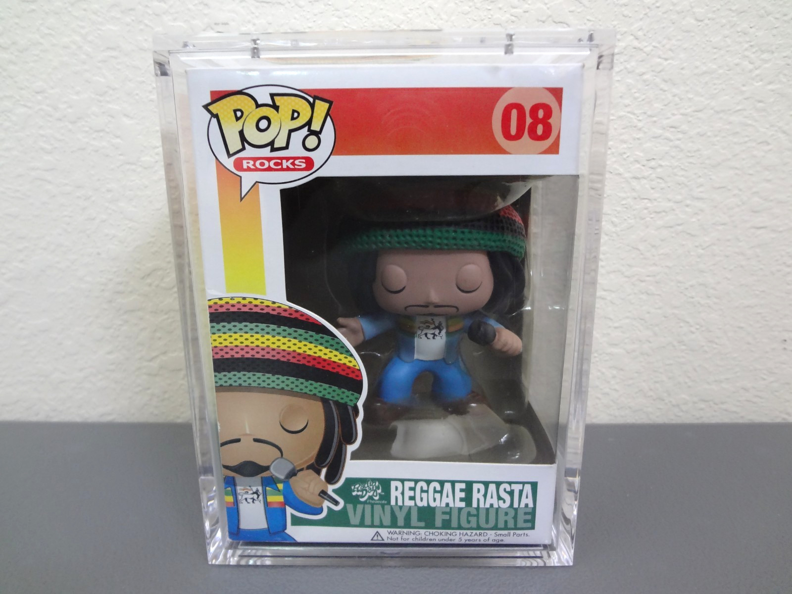 REGGAE RASTA Funko POP Rocks #08 Radio Days Bob Marley + PopShield Acrylic Case