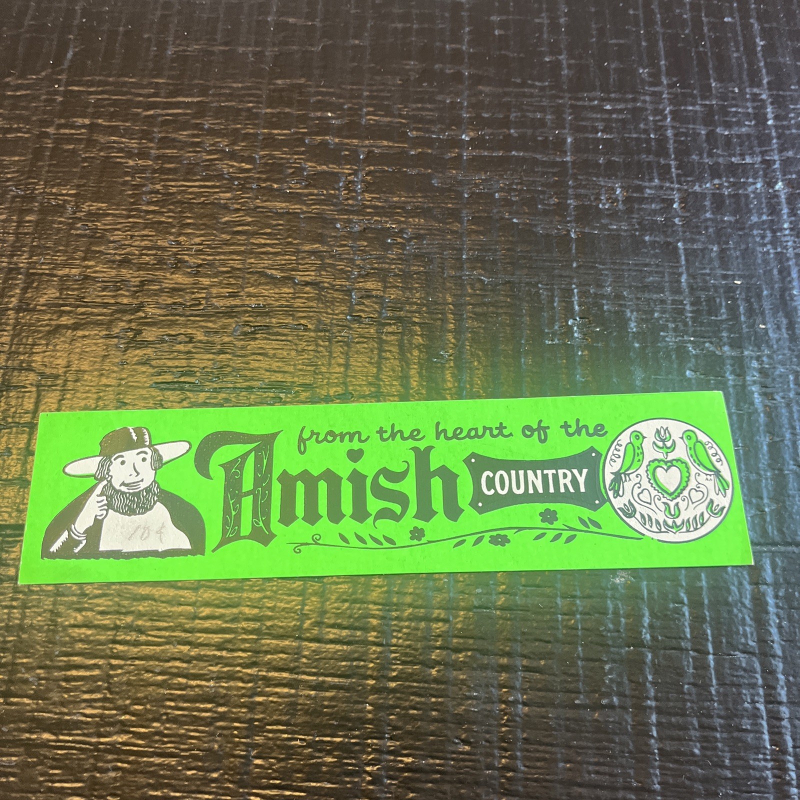 Vintage Lime Green Amish Country Sticker Decal Vintage Lime Green Amish Country Sticker Decal