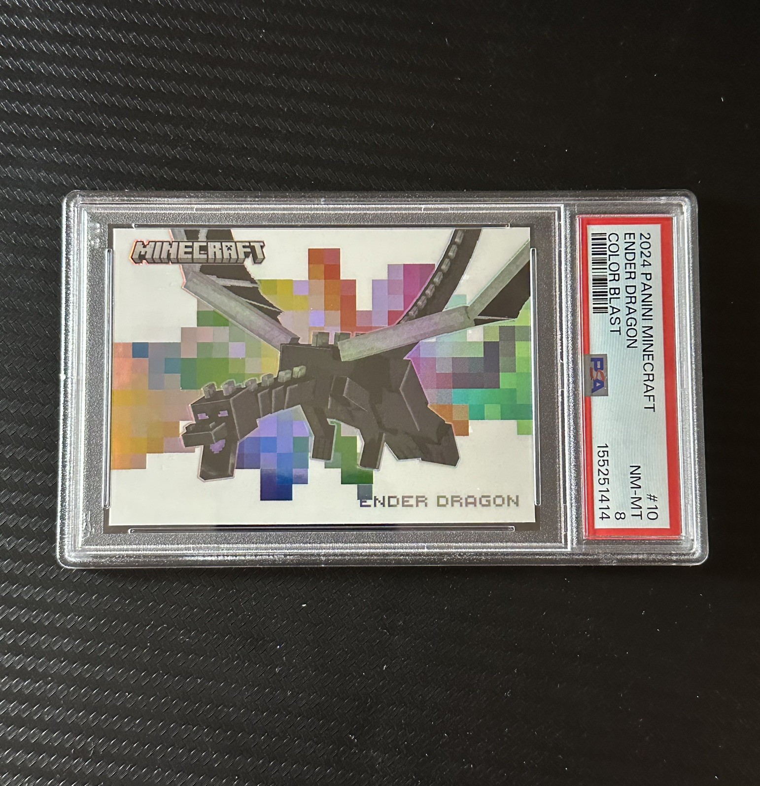 2024 PANINI MINECRAFT COLOR BLAST #10 ENDER DRAGON PSA 8
