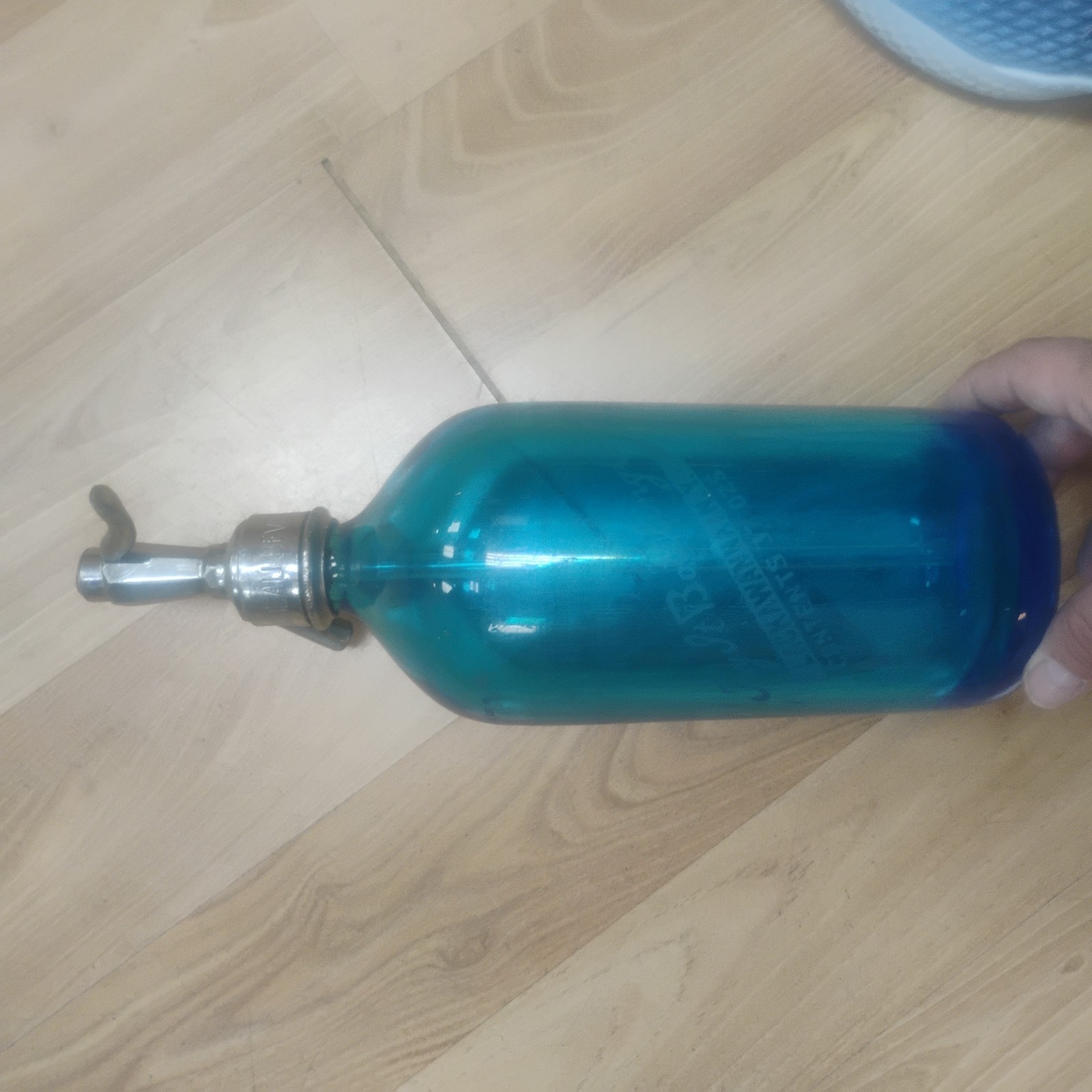 Vintage J. Vogel & Sons Blue Glass Seltzer Bottle Made in Czechoslovakia 
