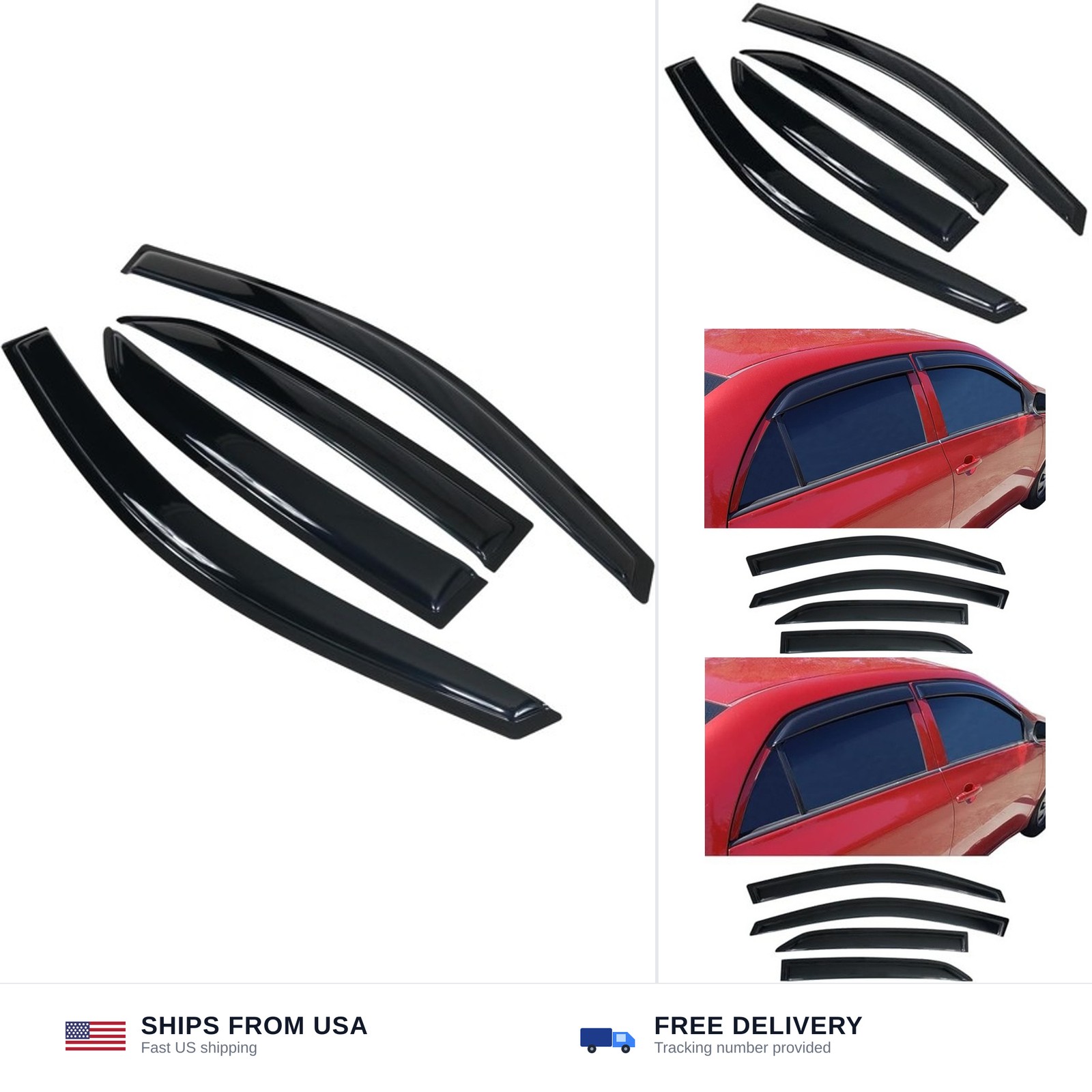 Window Visors Compatible with 2009-2013 Toyota Corolla, Dark Smoke Car Rain S... Window Visors Compatible with 2009-2013 Toyota Corolla, Dark Smoke Car Rain S...