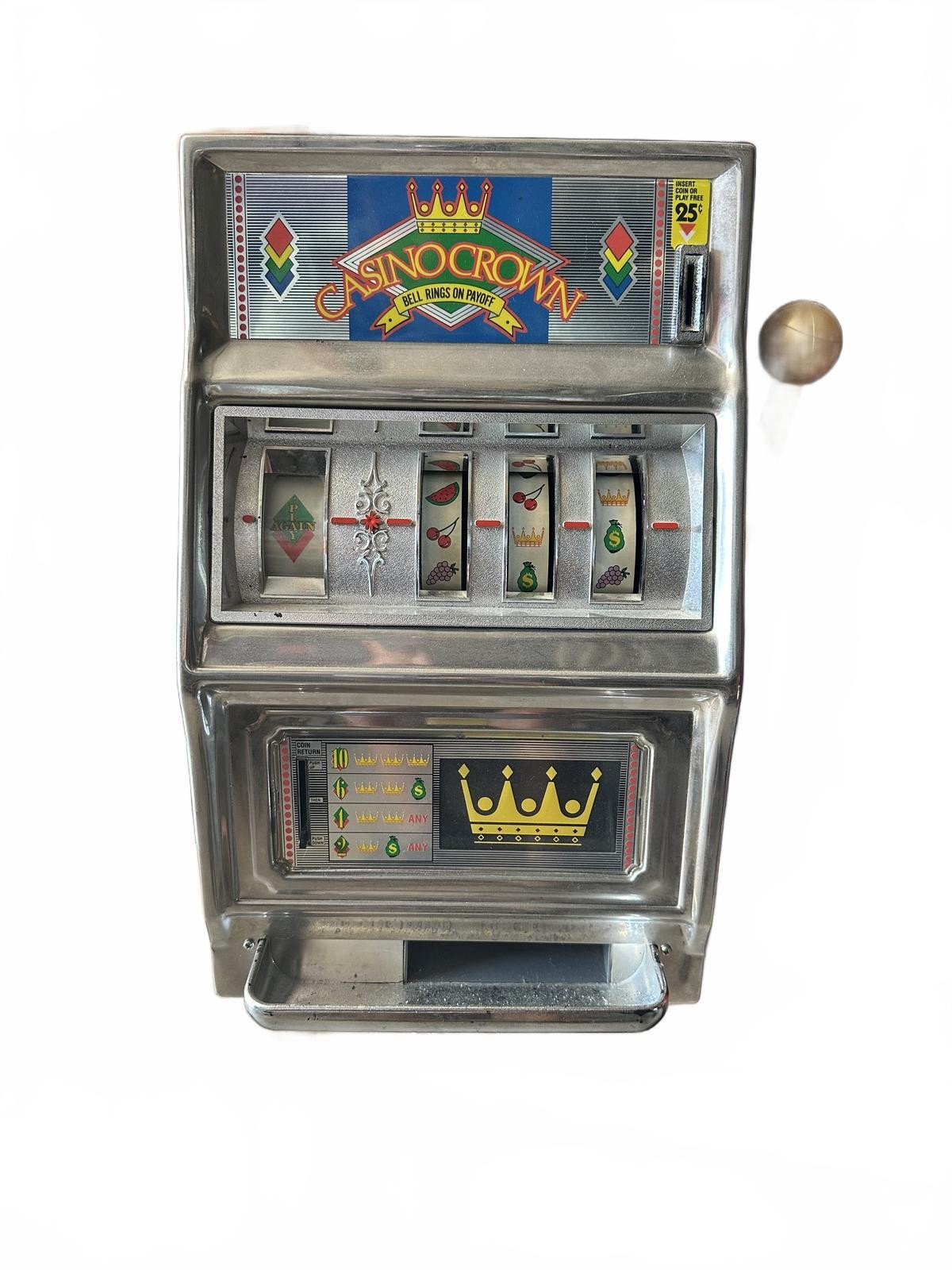 Vintage 1970s Waco "Casino Crown" Mechanical Slot Machine - Working Reels Vintage 1970s Waco "Casino Crown" Mechanical Slot Machine - Working Reels