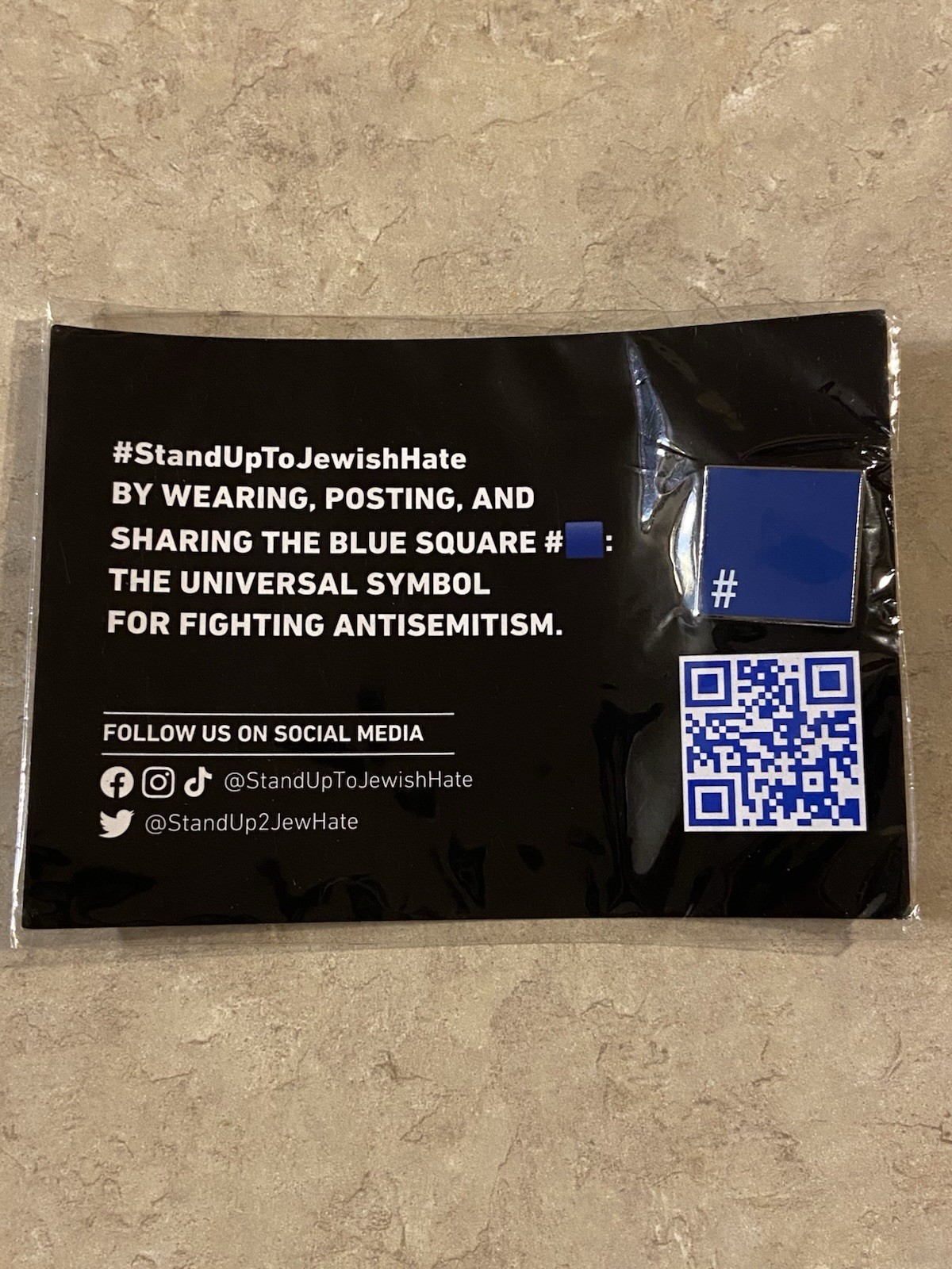 Adidas Blue and White Stand Up to Jewish Hate Pin NWT Yeezy YZY Kanye West Adidas Blue and White Stand Up to Jewish Hate Pin NWT Yeezy YZY Kanye West