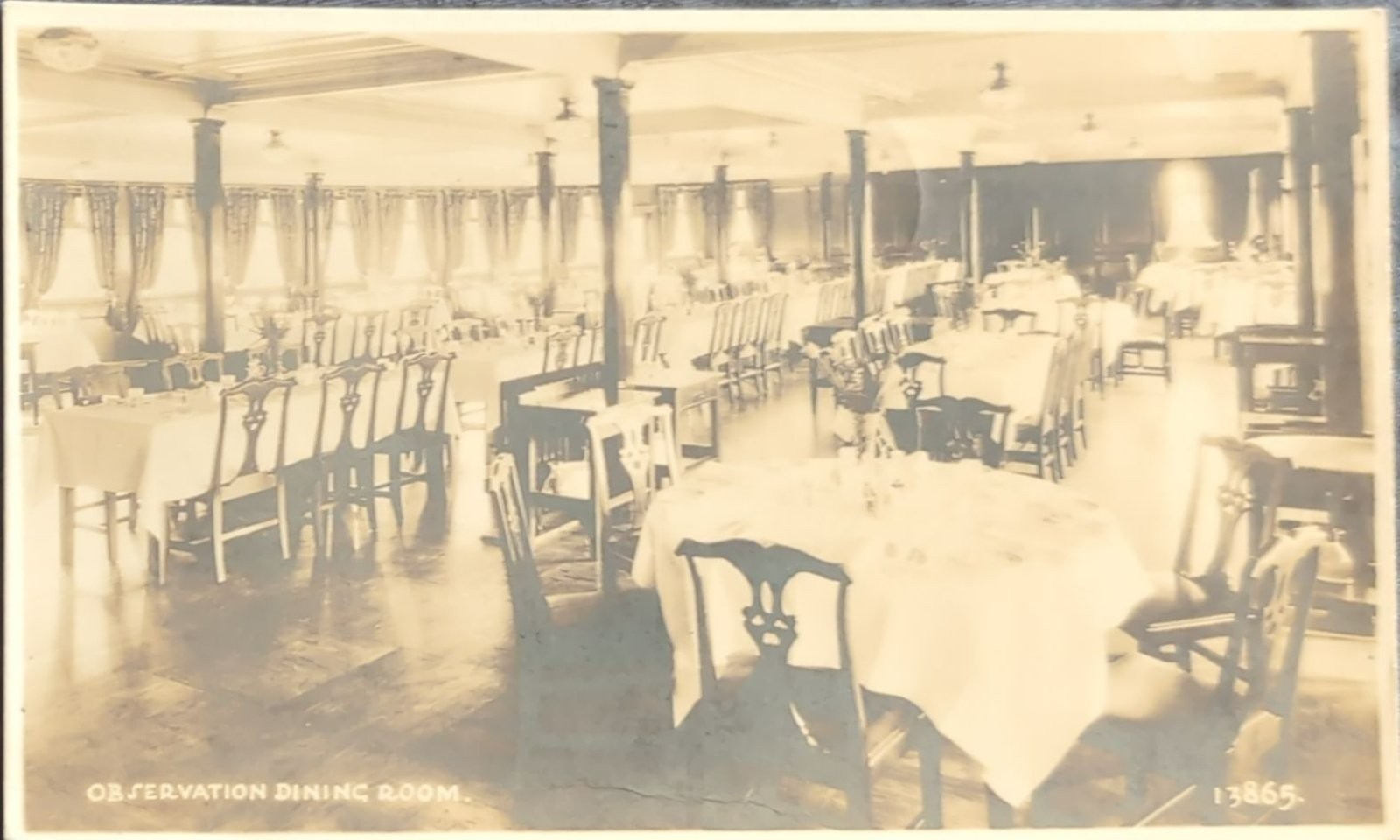 Vintage Observation Dining Room Postcard 1934 Canada Steamship Lines