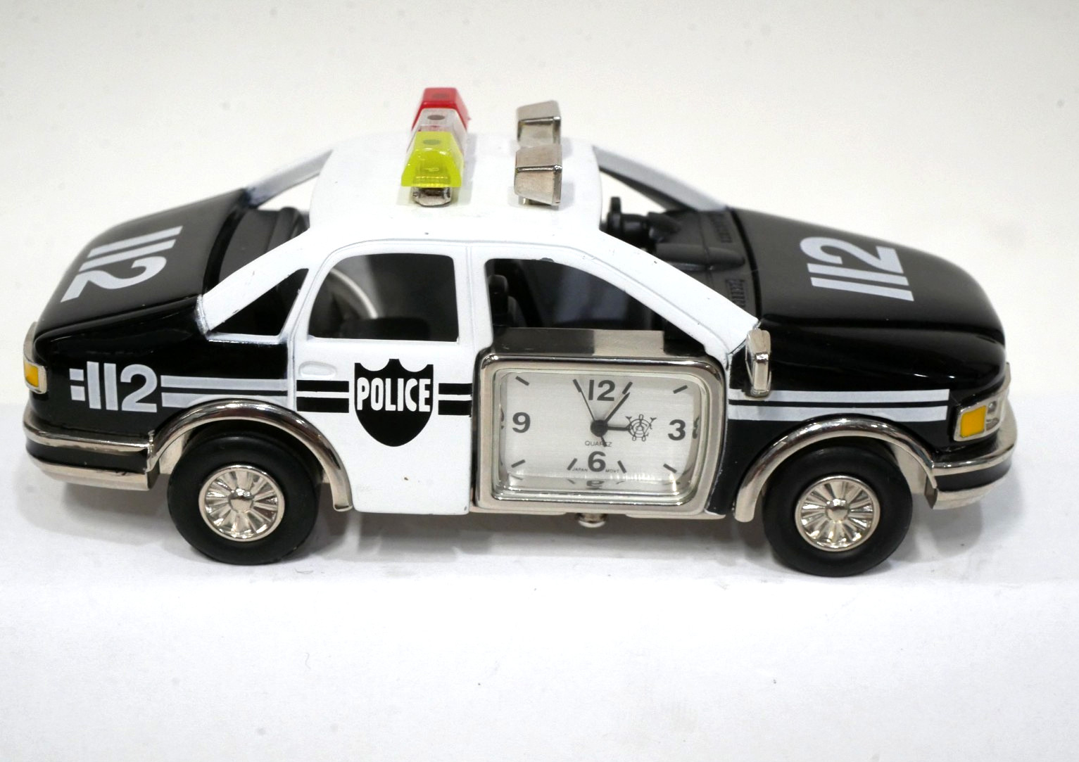 Vintage Die Cast Police Car Mini Desk Clock -Waterbury Clock Co by Timex 4.5 in. Vintage Die Cast Police Car Mini Desk Clock -Waterbury Clock Co by Timex 4.5 in.