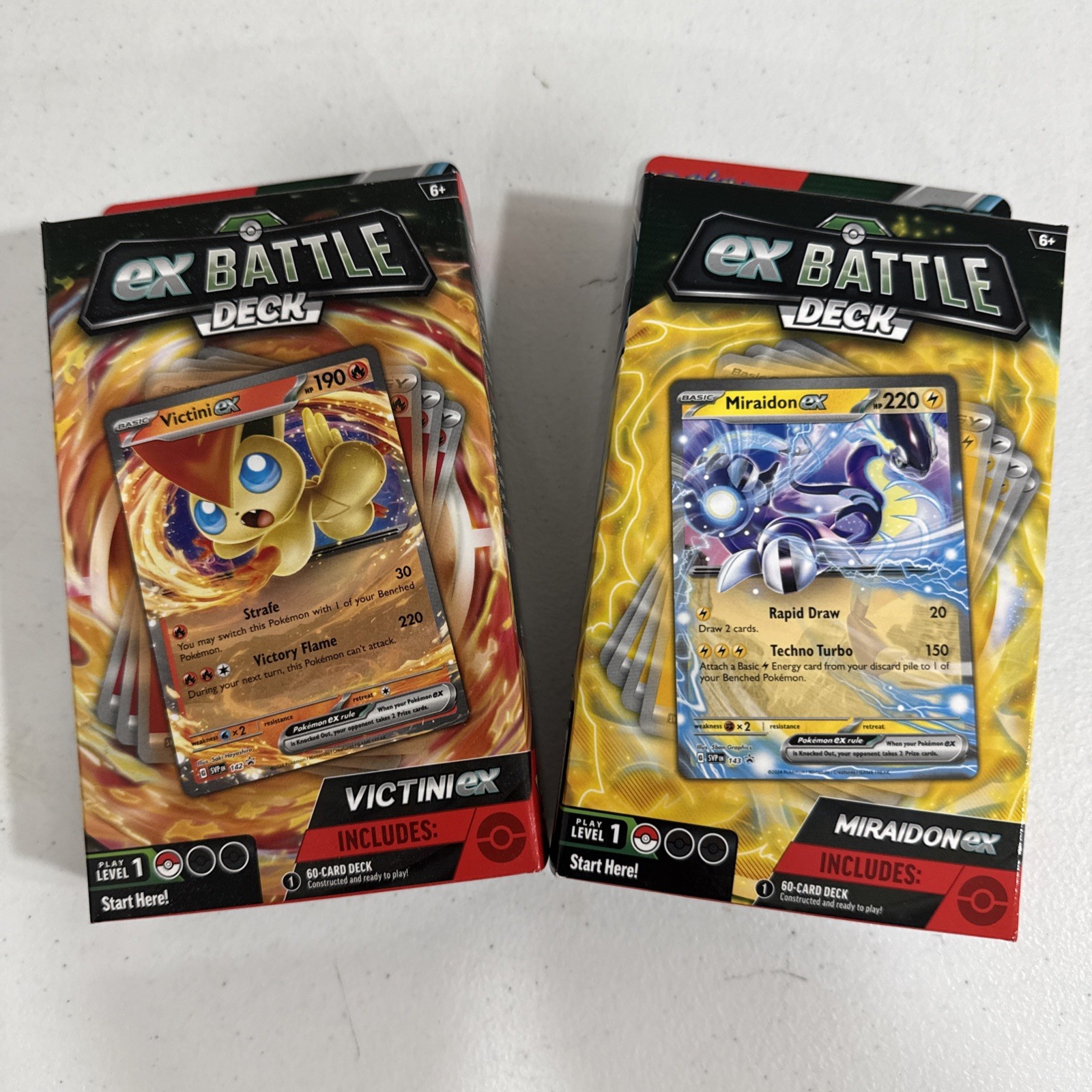 Lot of 2 Battle Decks Pokemon TCG Miraidon Ex & Victini Ex Level 1 New & Sealed Lot of 2 Battle Decks Pokemon TCG Miraidon Ex & Victini Ex Level 1 New & Sealed