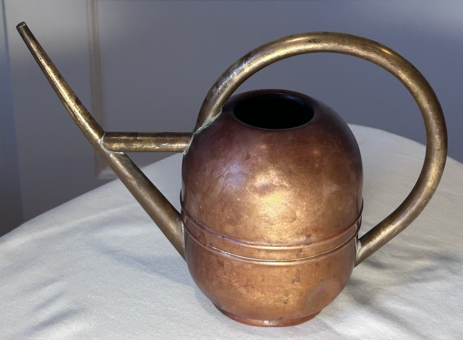Chase 1930’s Art Deco Copper Watering Can w/Brass Accents~Minotaur Archer Stamp