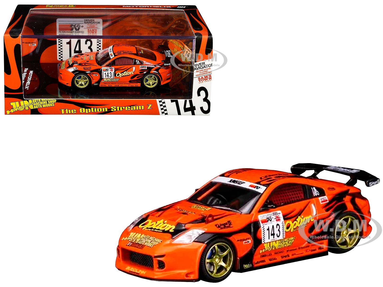 NISSAN FAIRLADY Z RHD #143 "OPTION STREAM Z" 1/64 DIECAST BY MOTORHELIX M63851
