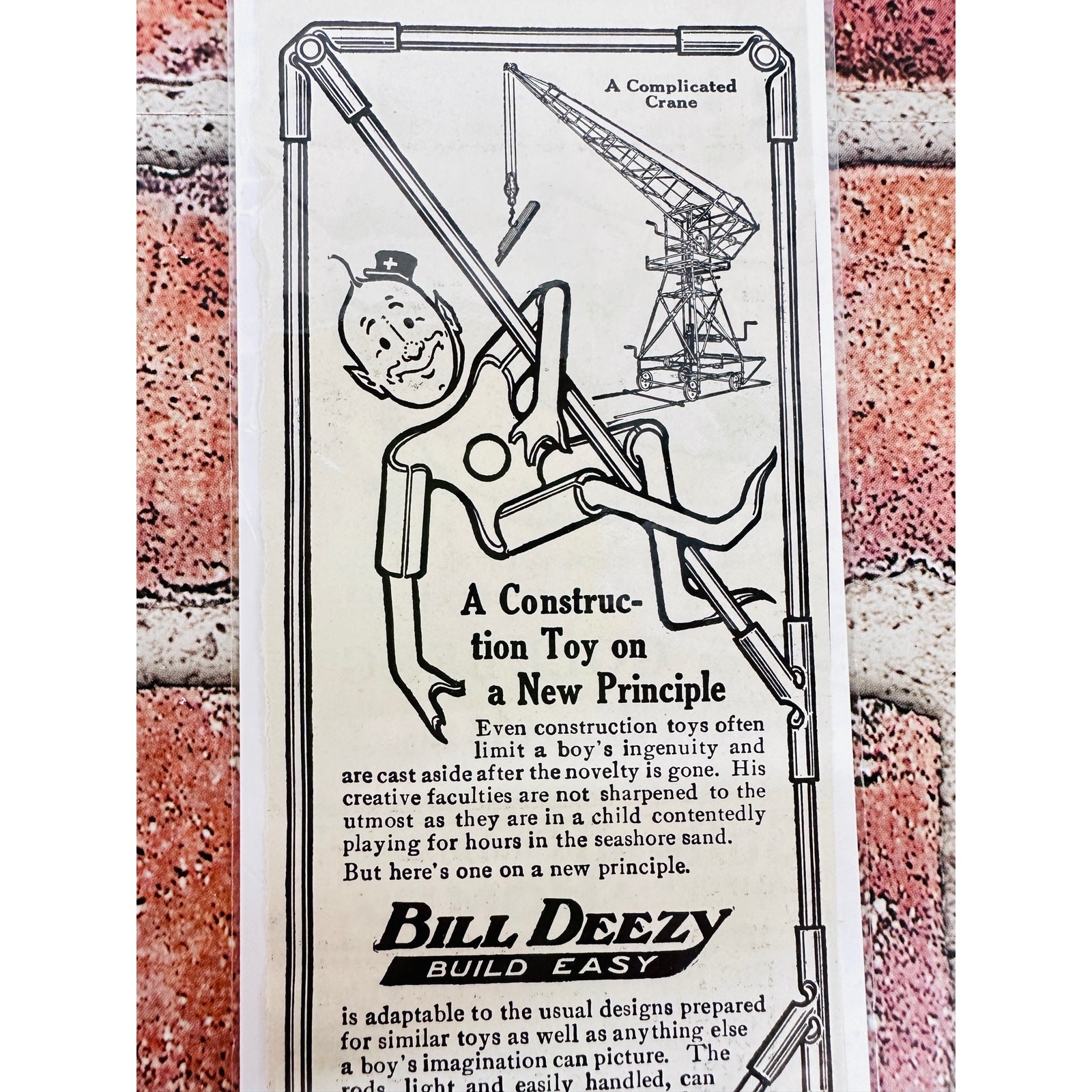 1914 Bill Deezy Build Easy - Robot Man - Toy - Original Antique Vtg PRINT AD 1914 Bill Deezy Build Easy - Robot Man - Toy - Original Antique Vtg PRINT AD