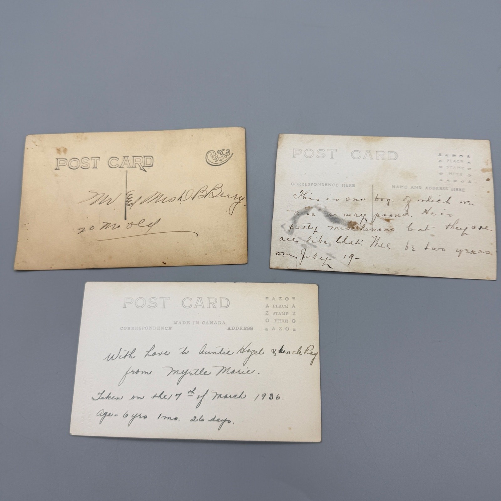 Antique 1910s Postcards Stamped with Writing US to Calgary Canada Antique 1910s Postcards Stamped with Writing US to Calgary Canada