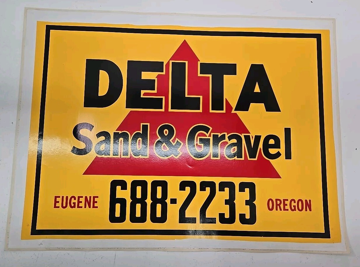 Vintage Delta Truck Sand Gravel Construction Decal Sticker Eugene Oregon 27x20 Vintage Delta Truck Sand Gravel Construction Decal Sticker Eugene Oregon 27x20
