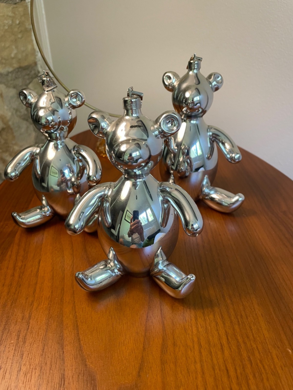 Gucci Silver Glass Bear Ornament Set of 3