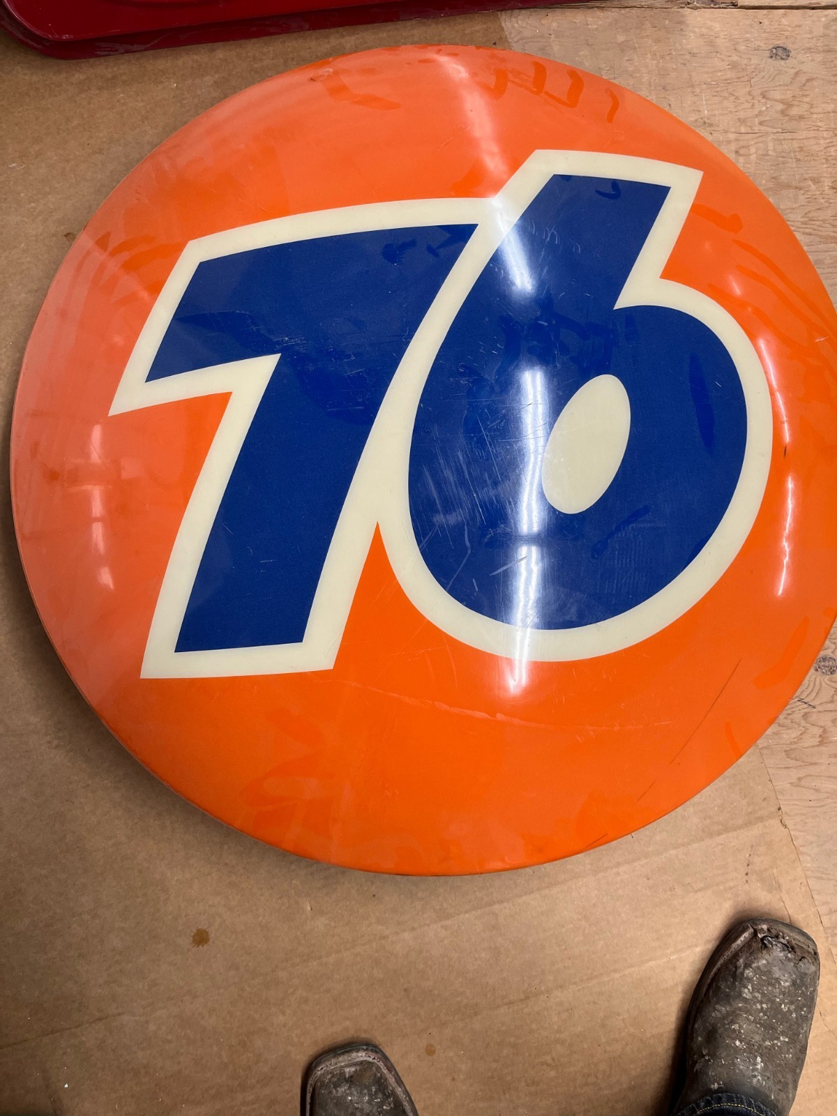 Vintage: Vintage Union 76 Orange Ball Sign Face Gas Station 76 Logo Display Vintage: Vintage Union 76 Orange Ball Sign Face Gas Station 76 Logo Display