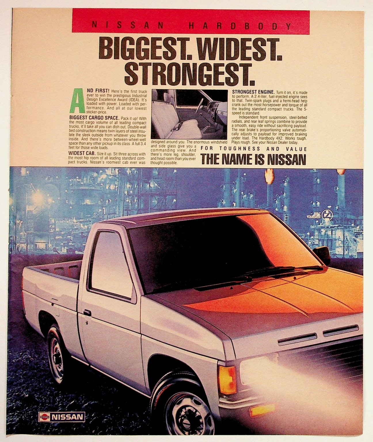 Vintage Nissan Hardbody Pickup Truck Ad Original Magazine Advertisement D21 Vintage Nissan Hardbody Pickup Truck Ad Original Magazine Advertisement D21
