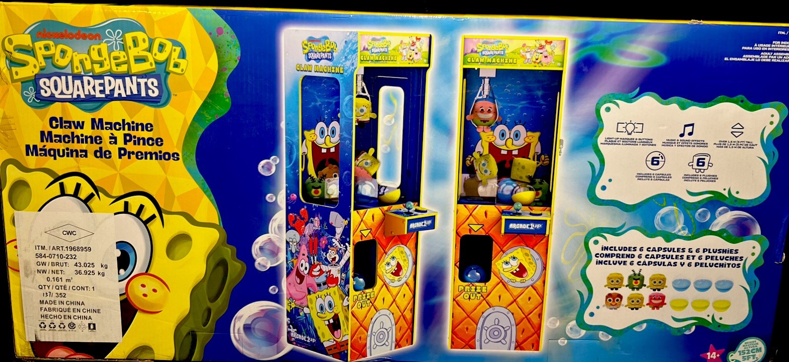 Arcade1Up SpongeBob SquarePants Claw Machine ( Sealed In box ) Arcade1Up SpongeBob SquarePants Claw Machine ( Sealed In box )