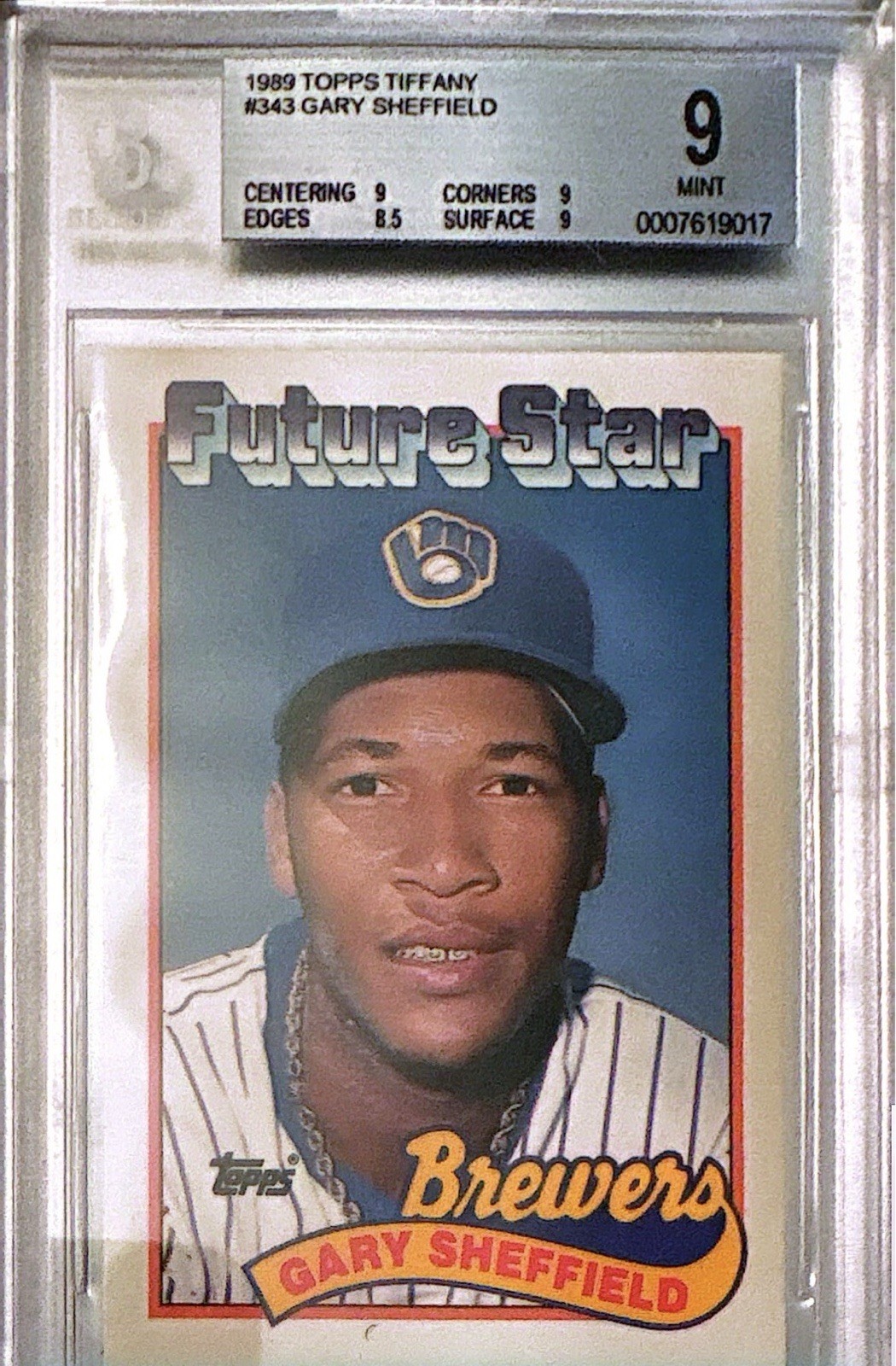 1989 TOPPS TIFFANY #343 GARY SHEFFIELD BGS 9 Mint 1989 TOPPS TIFFANY #343 GARY SHEFFIELD BGS 9 Mint