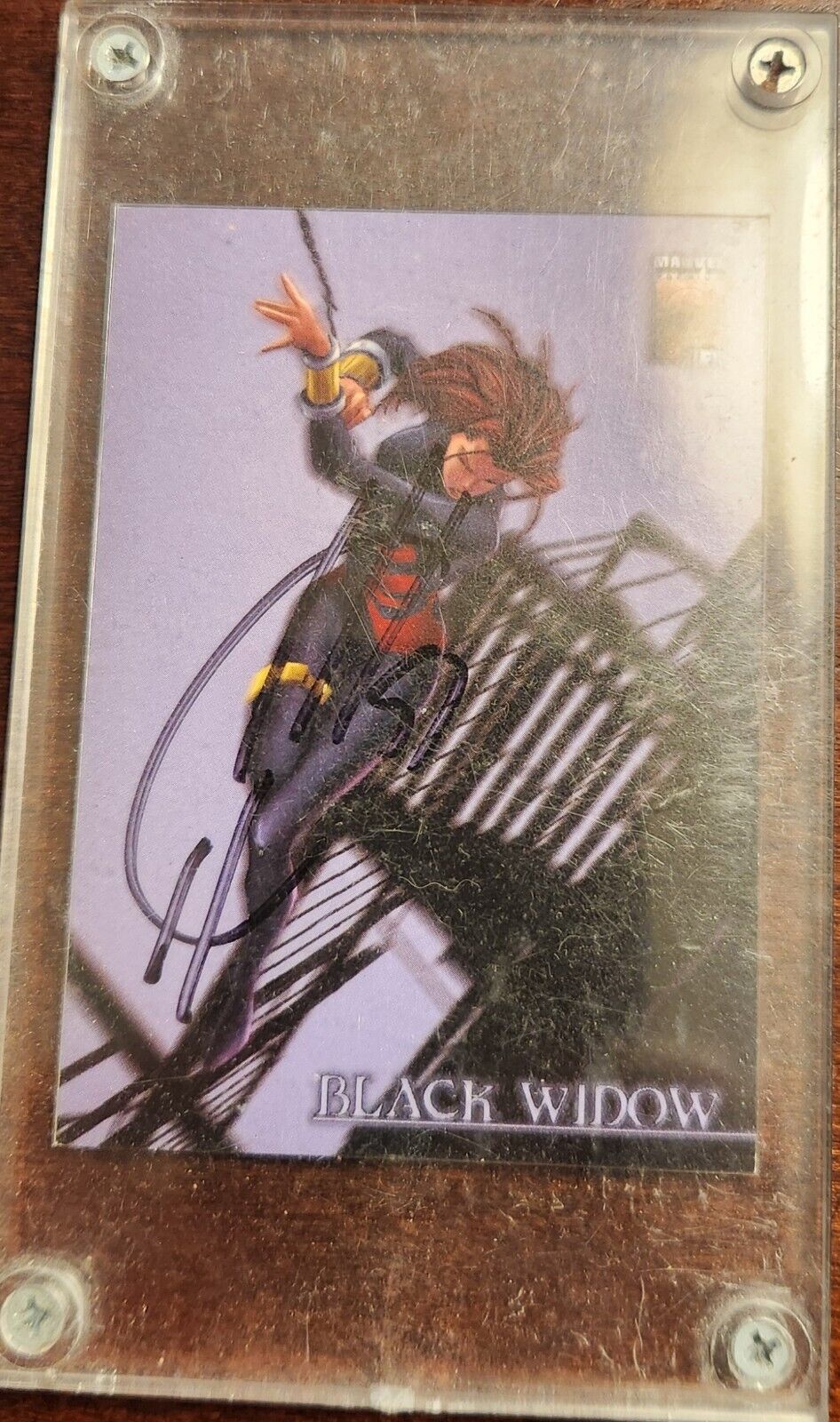 1997 Fleer/Skybox Marvel Black Widow Autographed By Joe Quesada