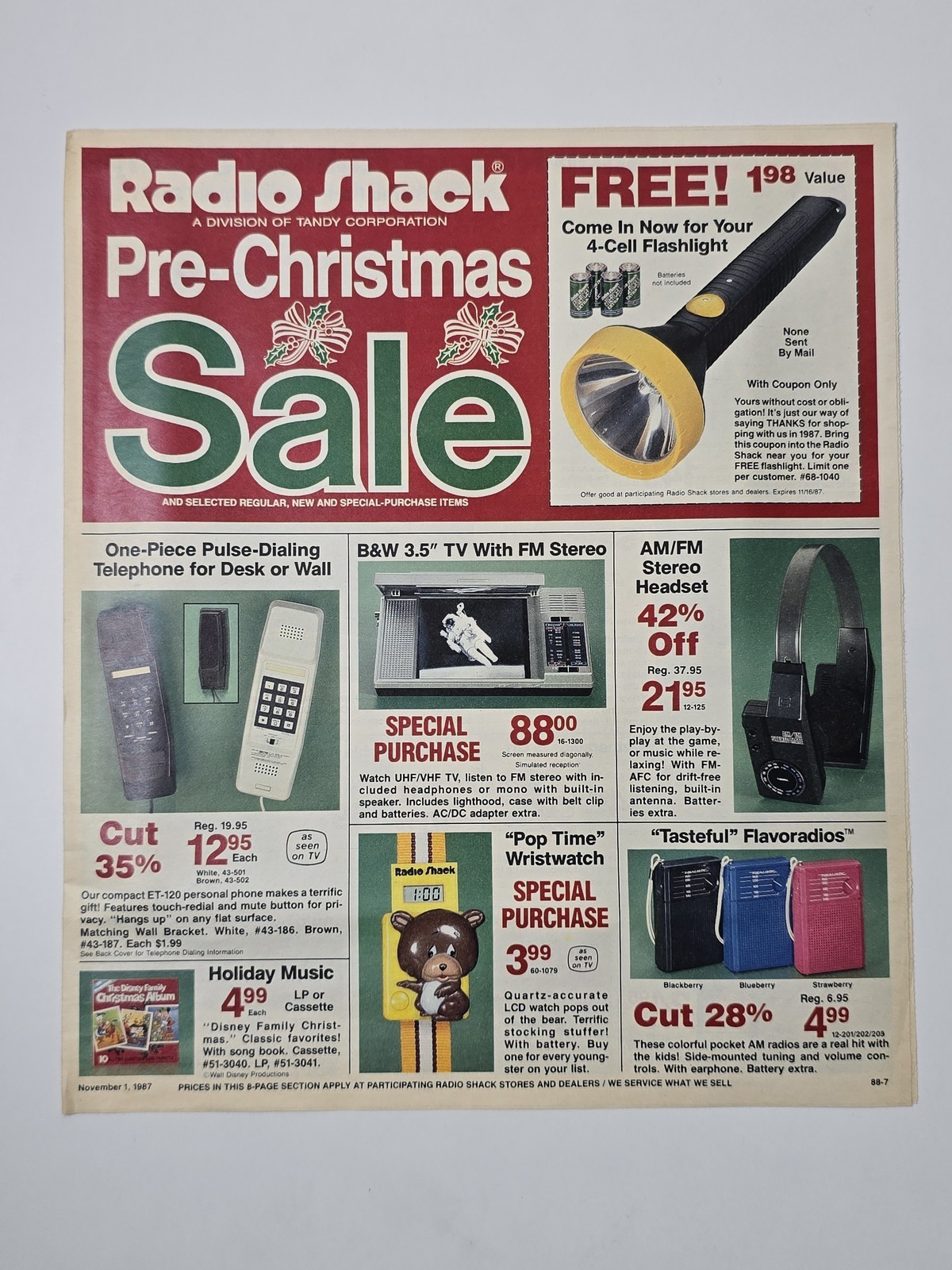 1987 Radio Shack Christmas Circular Tandy 1000 Computer November 1 Store Ad 1987 Radio Shack Christmas Circular Tandy 1000 Computer November 1 Store Ad