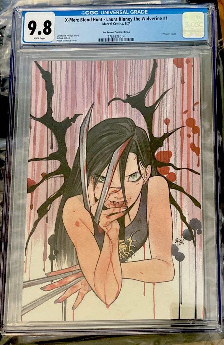 CGC 9.8 X-Men Blood Hunt Laura Kinney #1 Peach Momoko Virgin Variant LTD 600 Raw CGC 9.8 X-Men Blood Hunt Laura Kinney #1 Peach Momoko Virgin Variant LTD 600 Raw