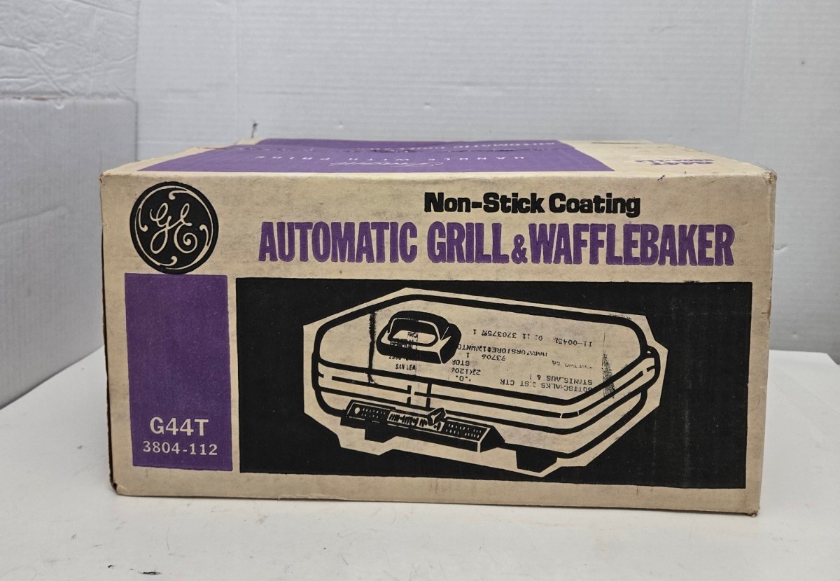 Vtg GE General Electric Automatic Grill Waffle Baker G44T USA SEALED Vtg GE General Electric Automatic Grill Waffle Baker G44T USA SEALED
