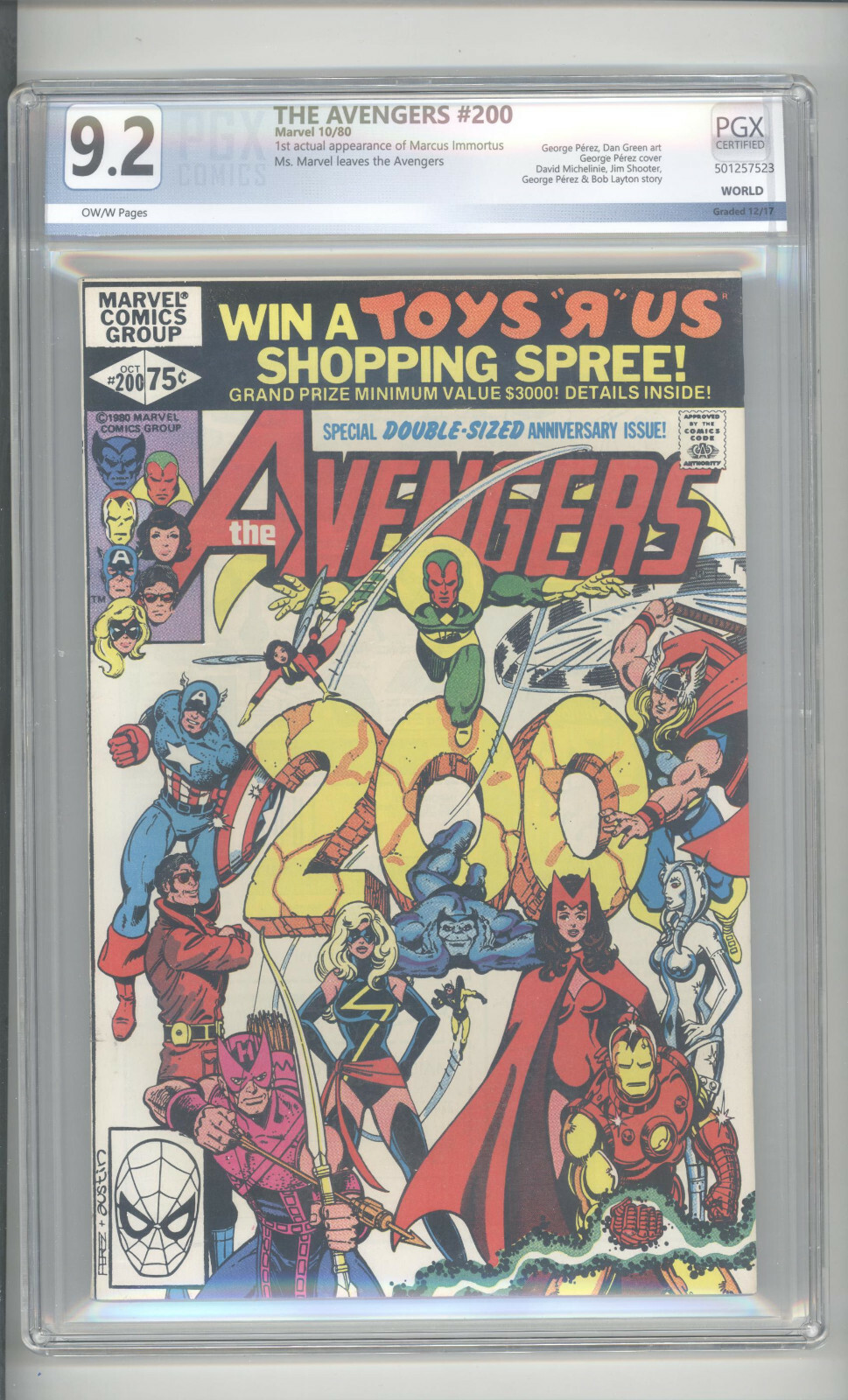 AVENGERS #200 PGX 9.2 "GEORGE PEREZ COVER " AVENGERS #200 PGX 9.2 "GEORGE PEREZ COVER "