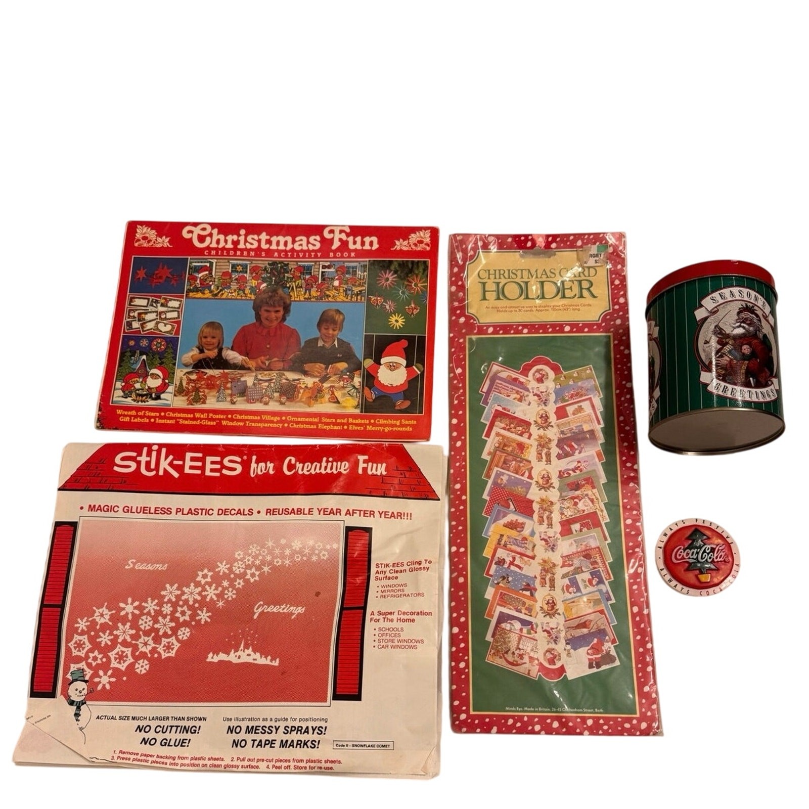 Lot of 5 Vintage Holiday Activity Kits/Decorations Stik-ees Christmas Fun Lot of 5 Vintage Holiday Activity Kits/Decorations Stik-ees Christmas Fun