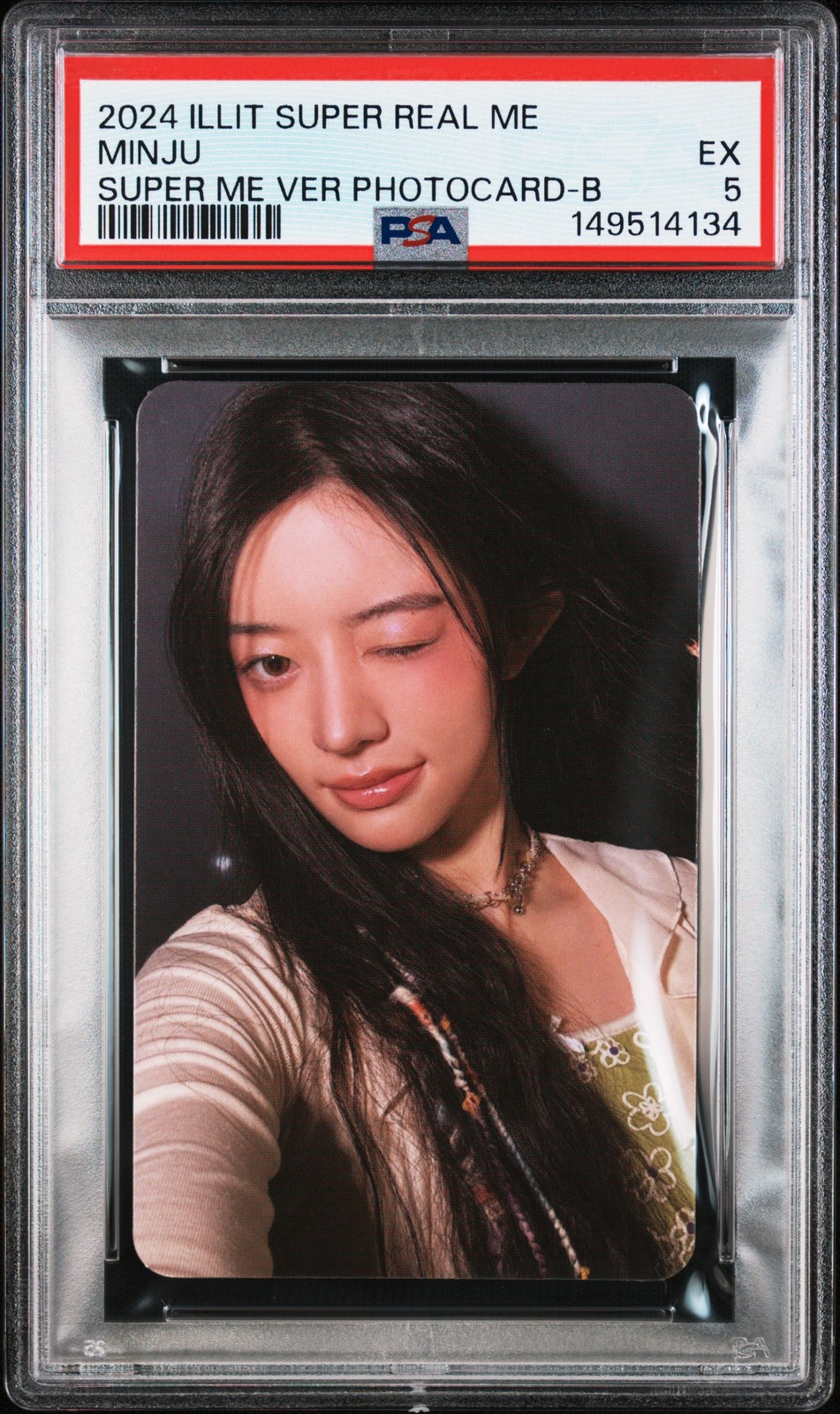 2024 ILLIT 1ST MINI ALBUM SUPER REAL ME SUPER ME VER PHOTOCARDS B MINJU PSA 5 2024 ILLIT 1ST MINI ALBUM SUPER REAL ME SUPER ME VER PHOTOCARDS B MINJU PSA 5