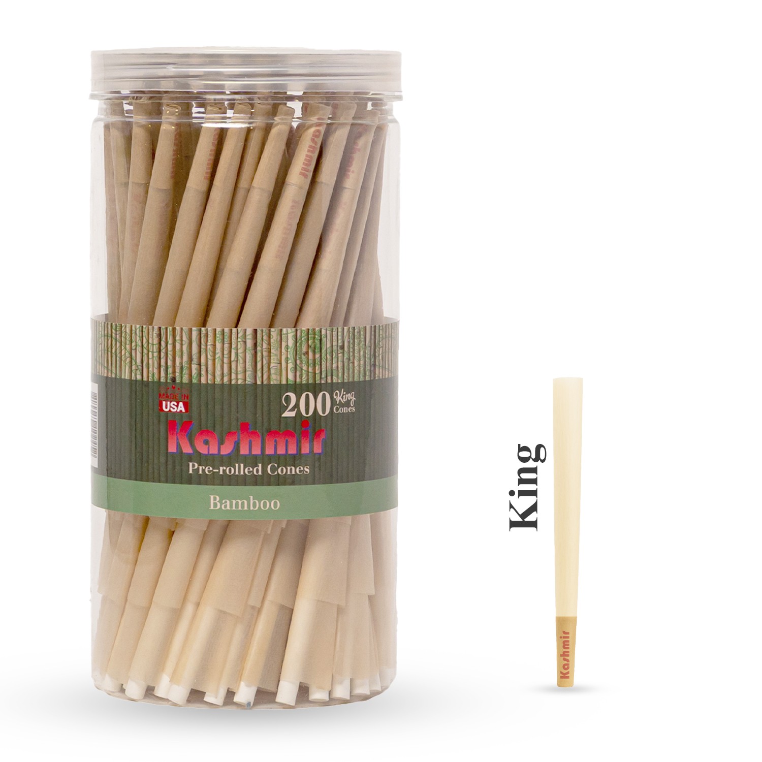 Kashmir Pre Rolled Cones Bamboo King Size 200 Ct Rolling Paper Cones W/Tips Kashmir Pre Rolled Cones Bamboo King Size 200 Ct Rolling Paper Cones W/Tips