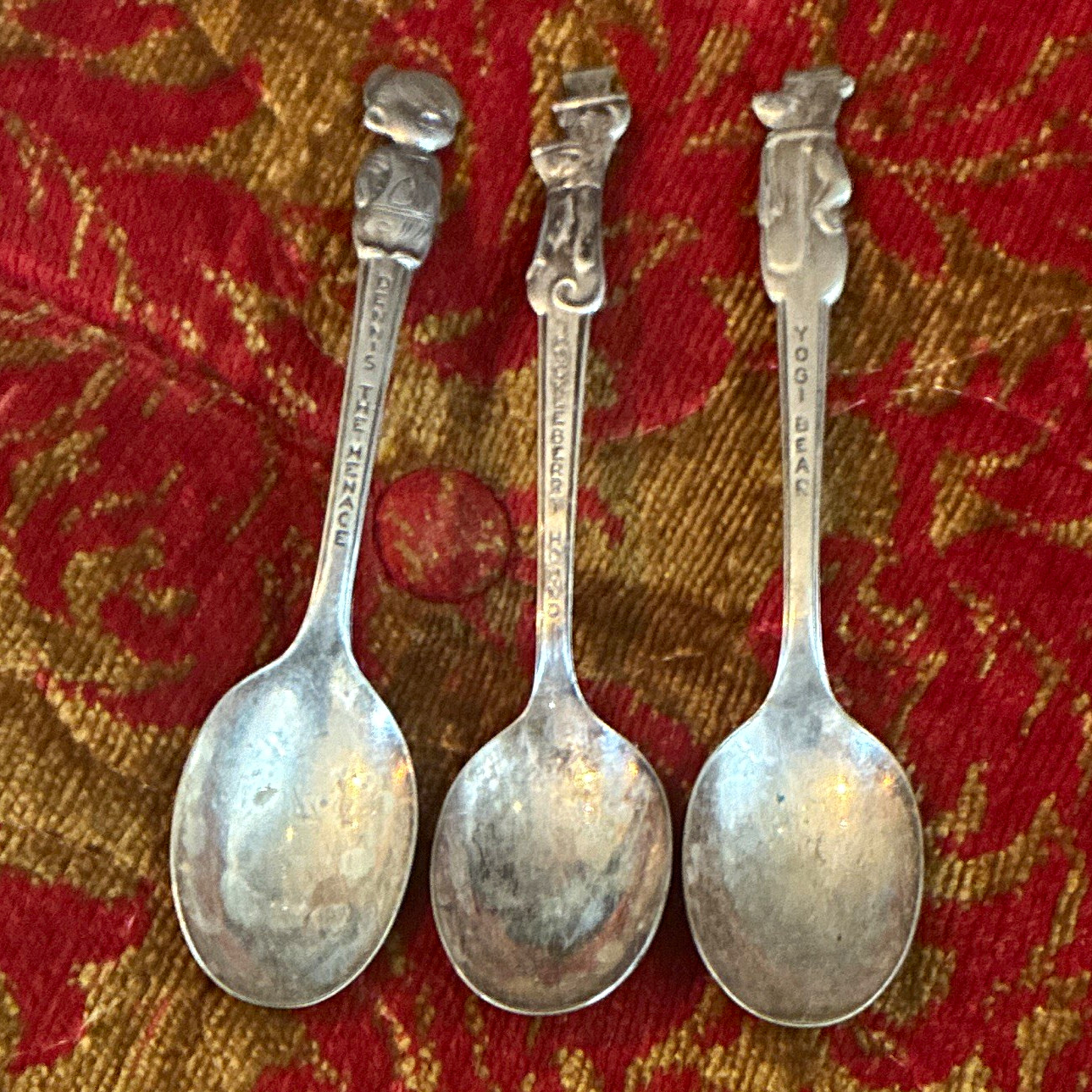 3 vintage silver spoons Yogi bear Dennis the menace huckleberry hound 3 vintage silver spoons Yogi bear Dennis the menace huckleberry hound