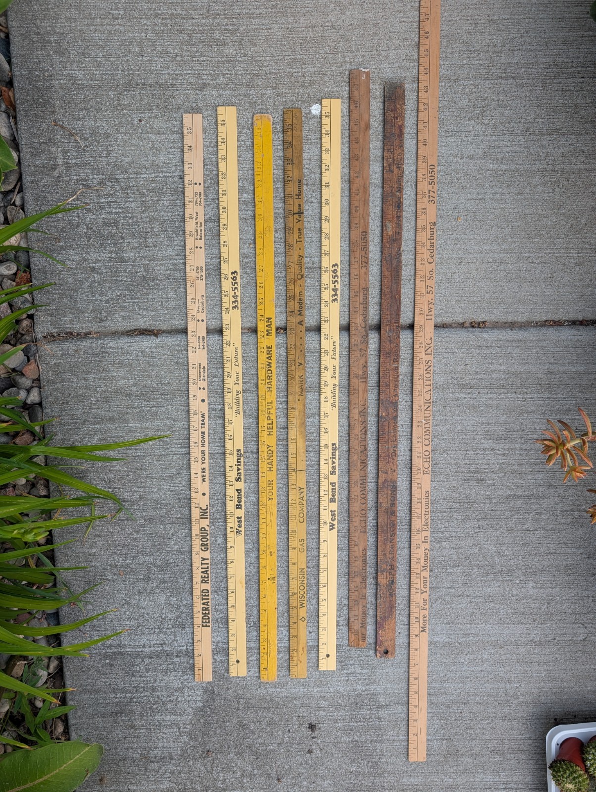 Vintage Southeast Wisconsin Advertising Yardsticks & 4-Foot Ruler (8-Piece... Vintage Southeast Wisconsin Advertising Yardsticks & 4-Foot Ruler (8-Piece...