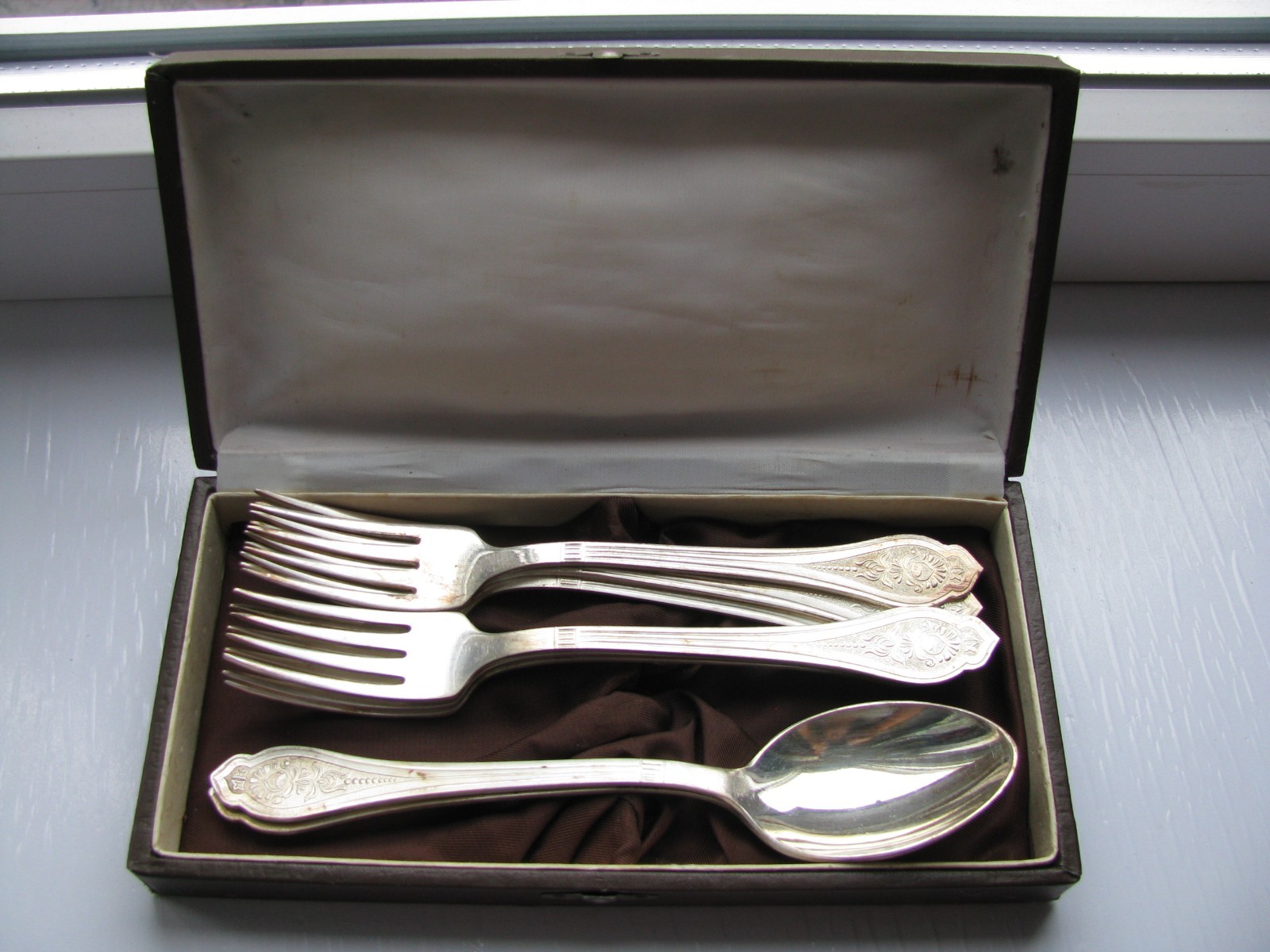 Silver Plated SET 8 cutlery Melchior cupronickel USSR Silver Plated SET 8 cutlery Melchior cupronickel USSR