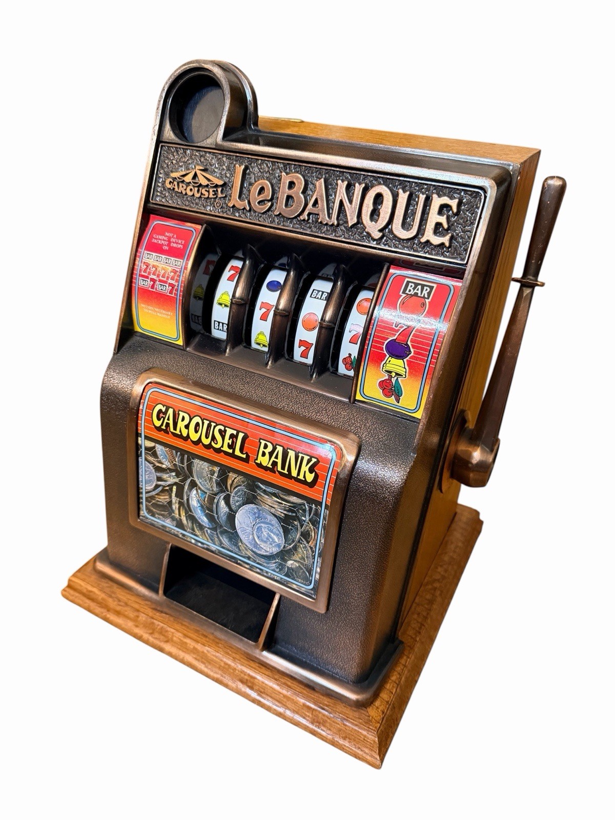LeBANQUE Carousel Bank Slot Machine Vintage Excellent Condition LeBANQUE Carousel Bank Slot Machine Vintage Excellent Condition