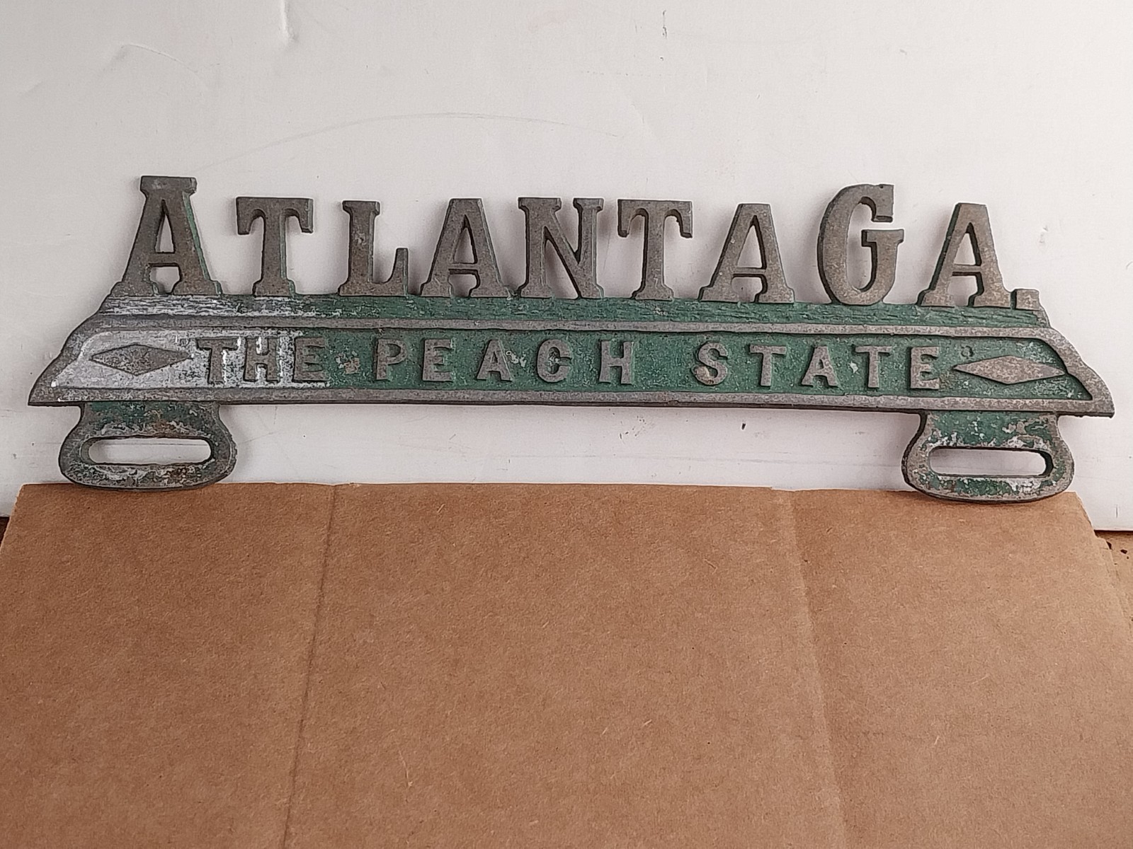 1940s Scarce Atlanta GA The Peach State License Plate Topper 1940s Scarce Atlanta GA The Peach State License Plate Topper
