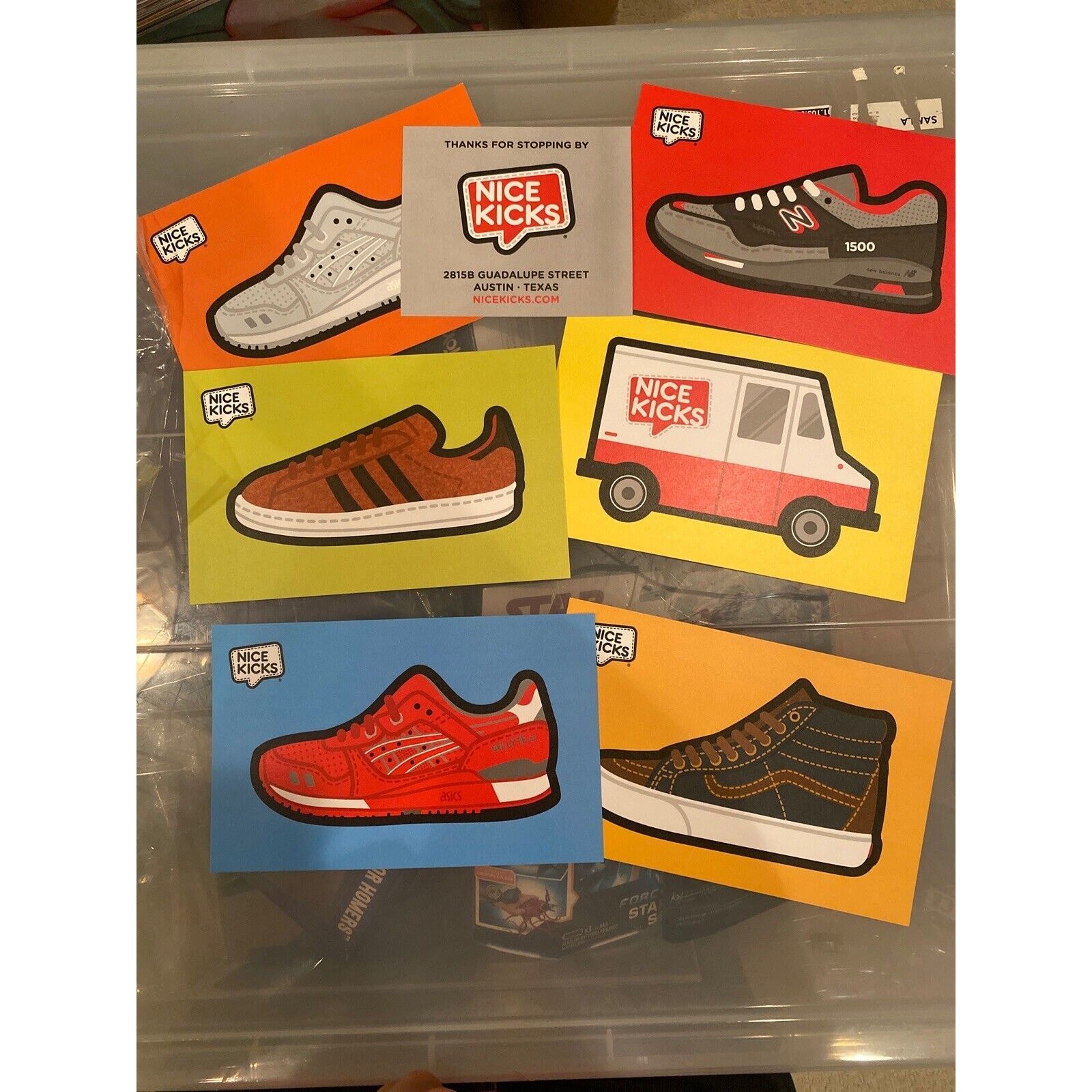 Nice Kicks Sneaker Postcard Art Set Vans Asics Adidas New Balance Ronnie Fieg Nice Kicks Sneaker Postcard Art Set Vans Asics Adidas New Balance Ronnie Fieg